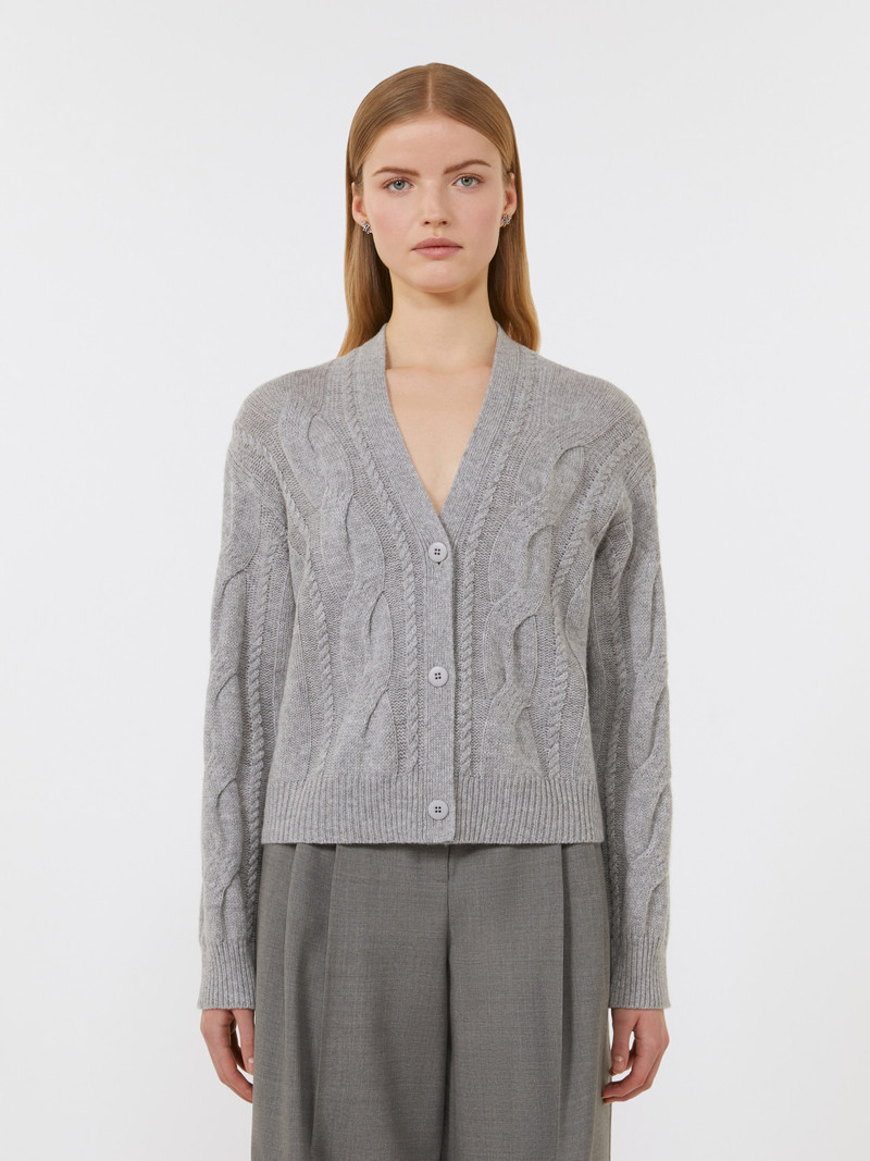 ALADINO Cable-knit wool and cashmere cardigan 3
