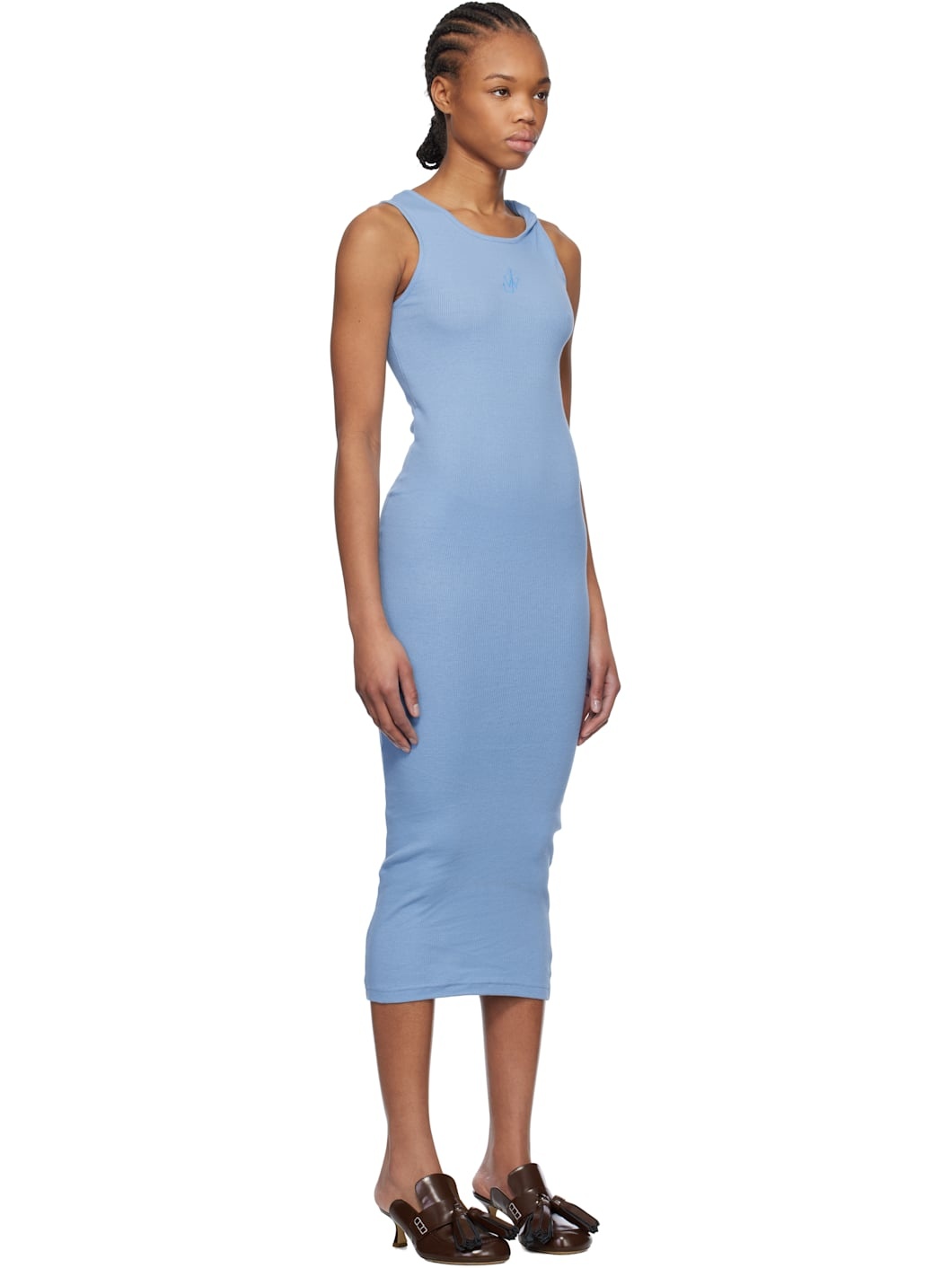 Blue Anchor Logo Twisted Strap Midi Dress - 2