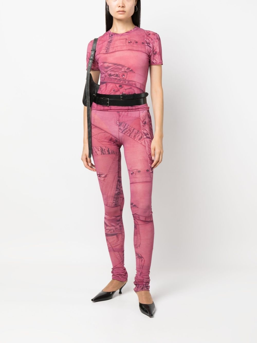 graphic-print semi-sheer T-shirt - 2