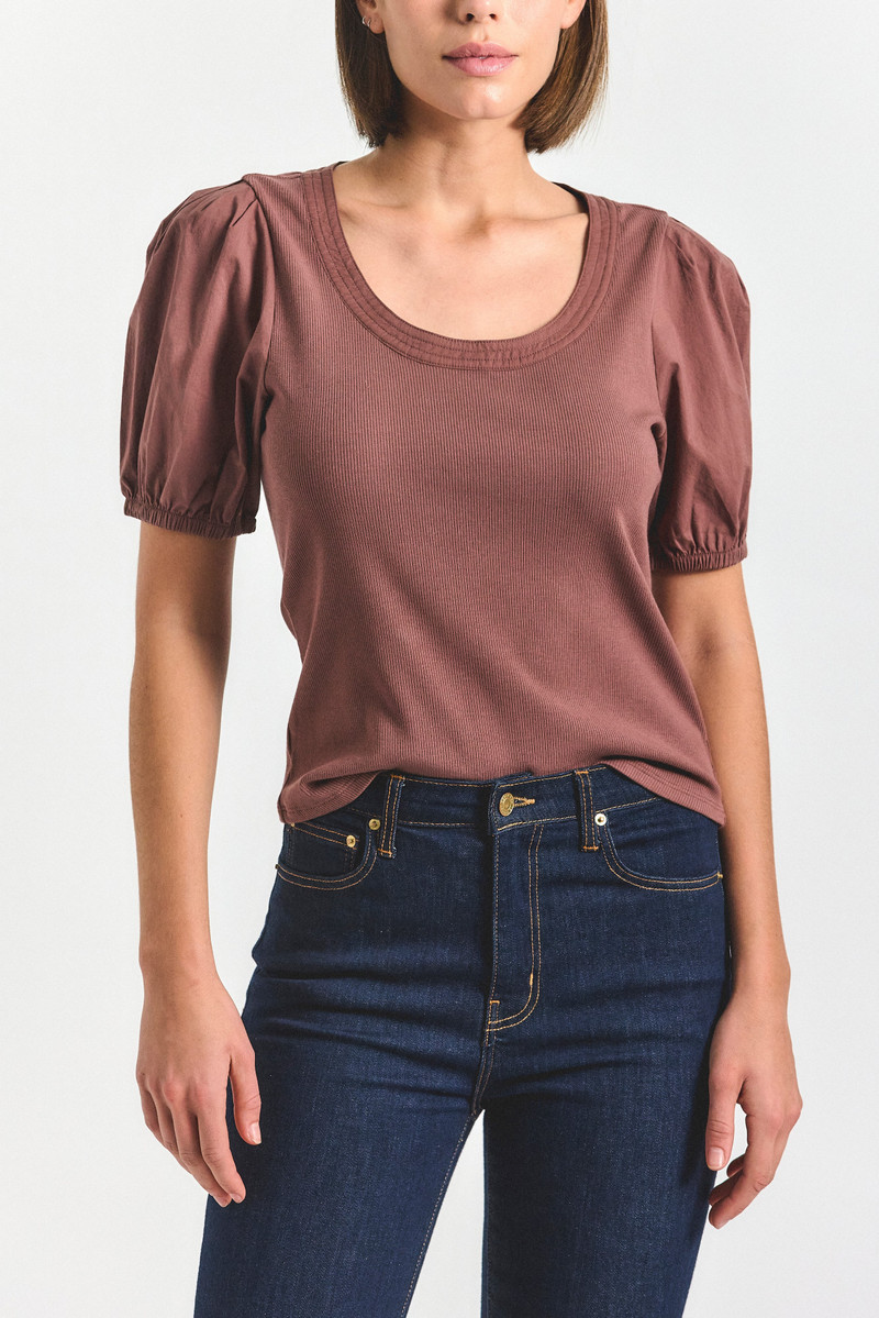 WILLA BALLOON SLEEVE SCOOP TOP 1
