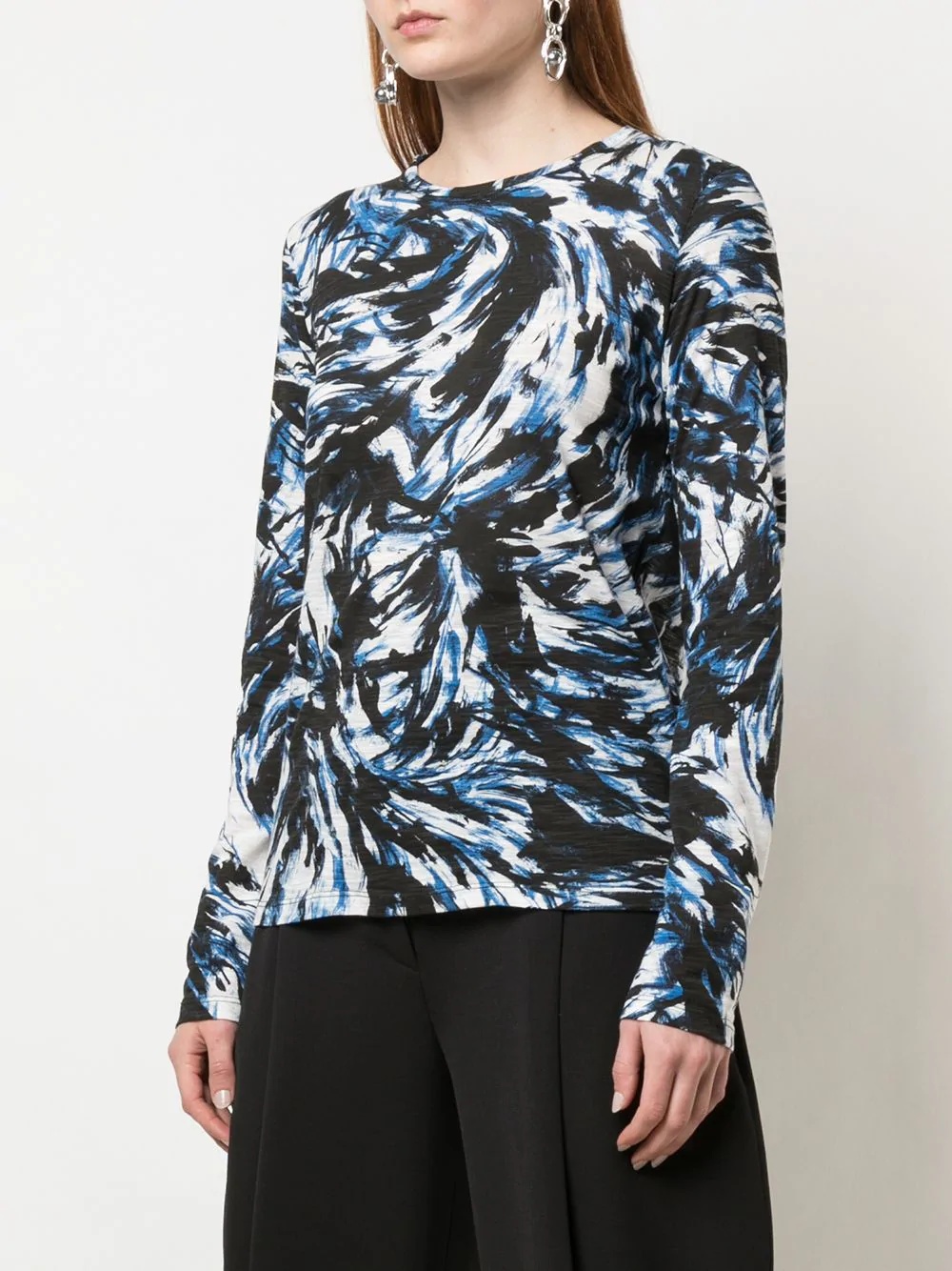 feather-printed longsleeved T-shirt - 3