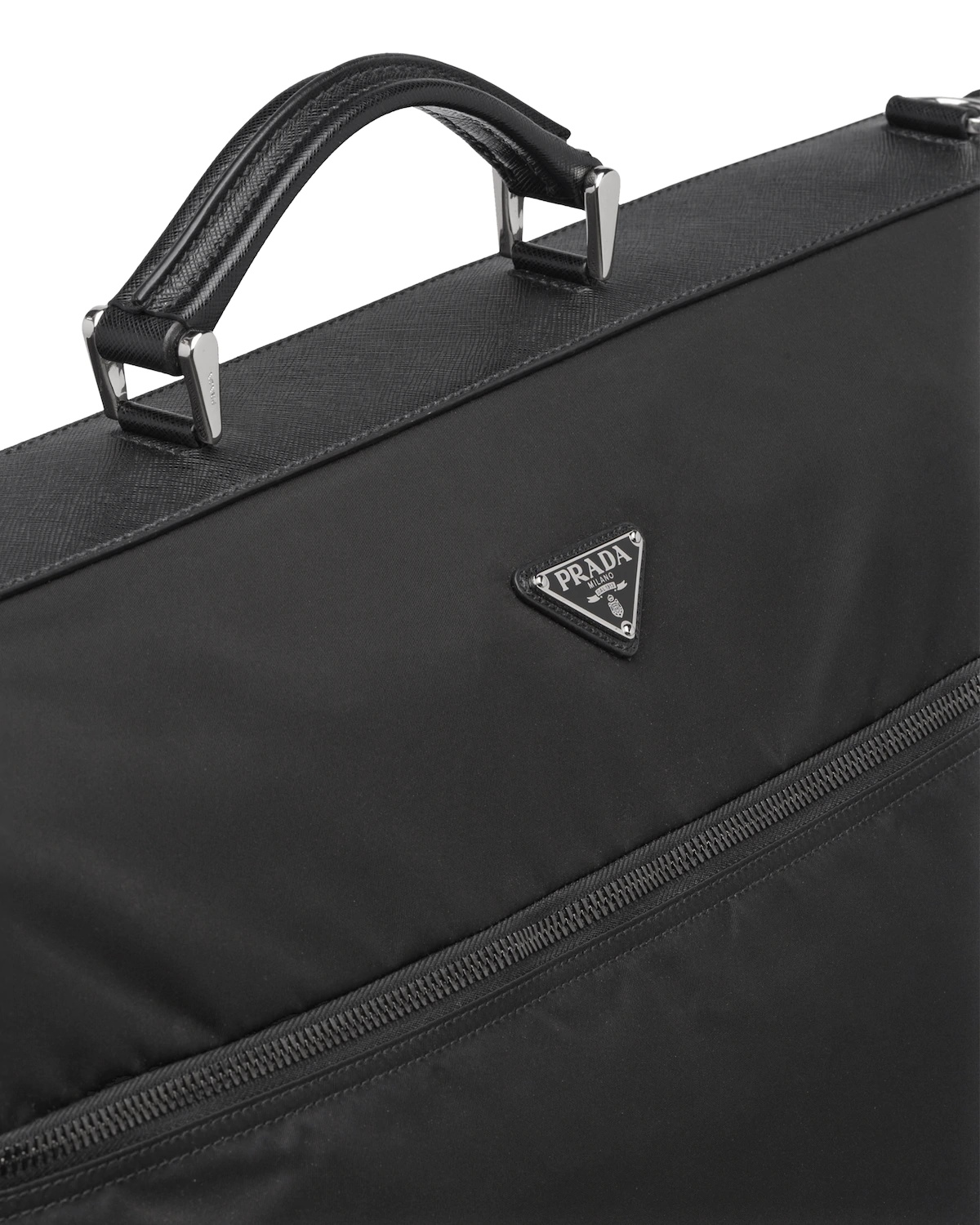 Saffiano leather and nylon garment bag - 6