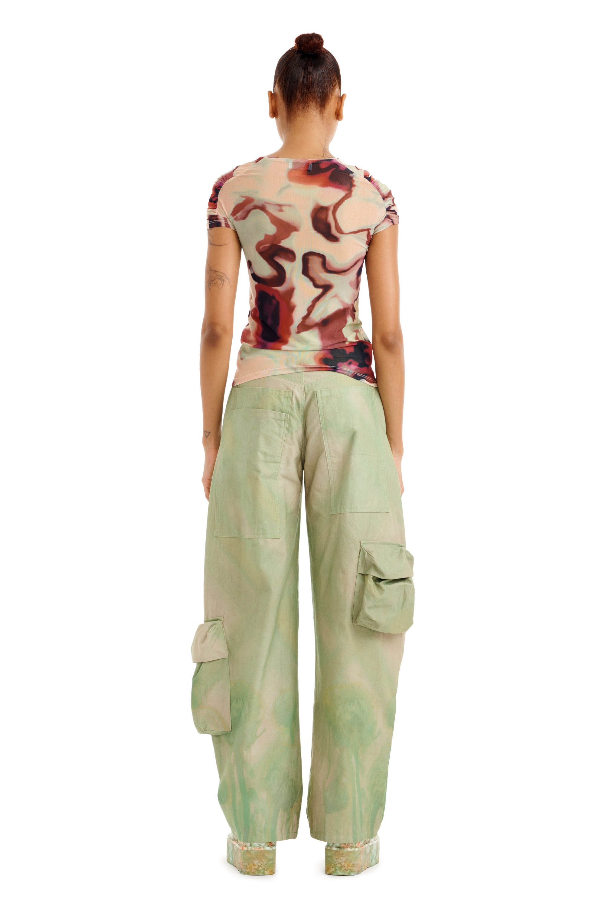 CELADON MUMS PLAID LAWN CARGO PANT - 10