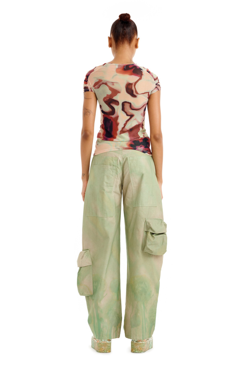 CELADON MUMS PLAID LAWN CARGO PANT 10