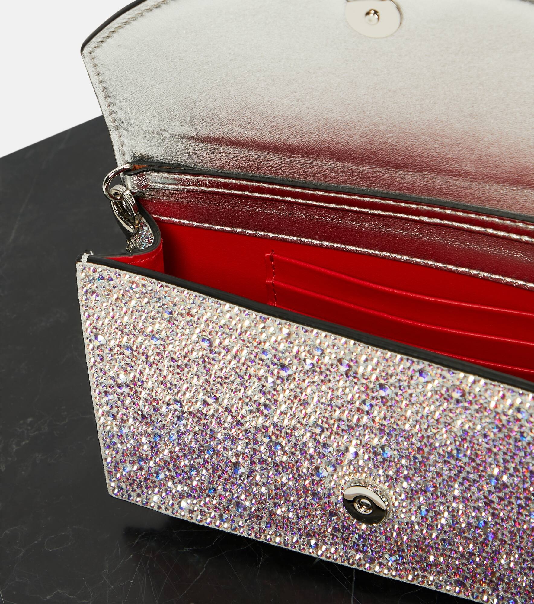 Loubi54 embellished leather clutch - 3