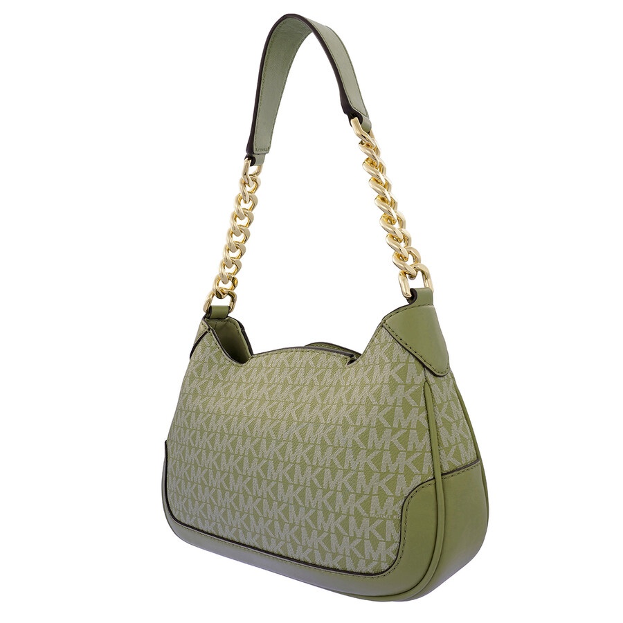 Michael Kors - Open Box - Michael Kors Signature Logo-print Small Hally Shoulder Bag - Light Sage - 6