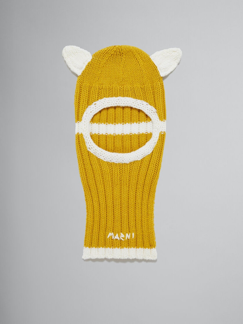 YELLOW WOOL BALACLAVA WITH EARS 1