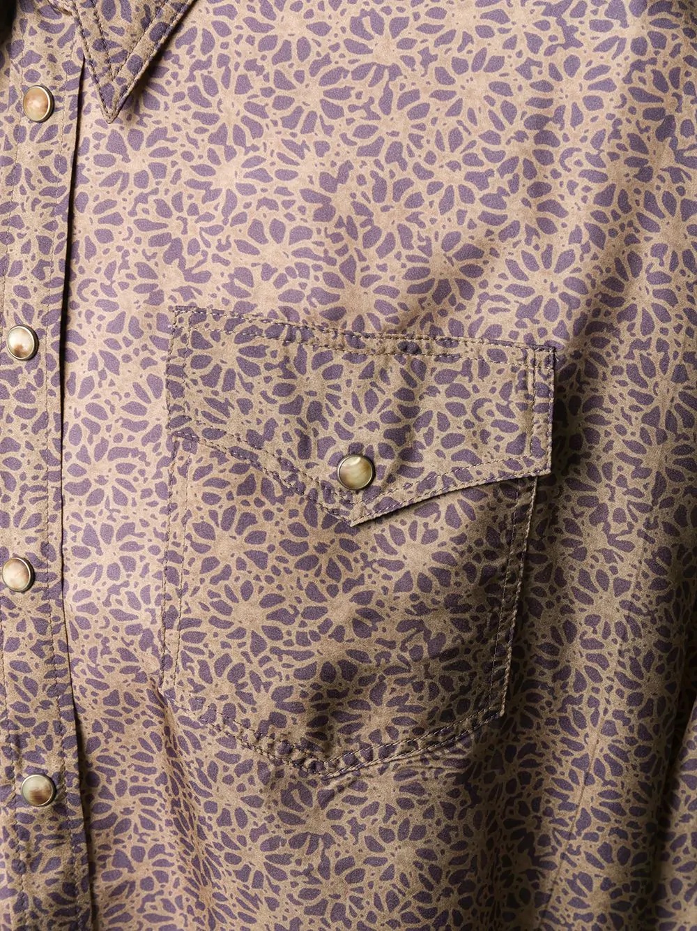 floral print silk shirt - 5