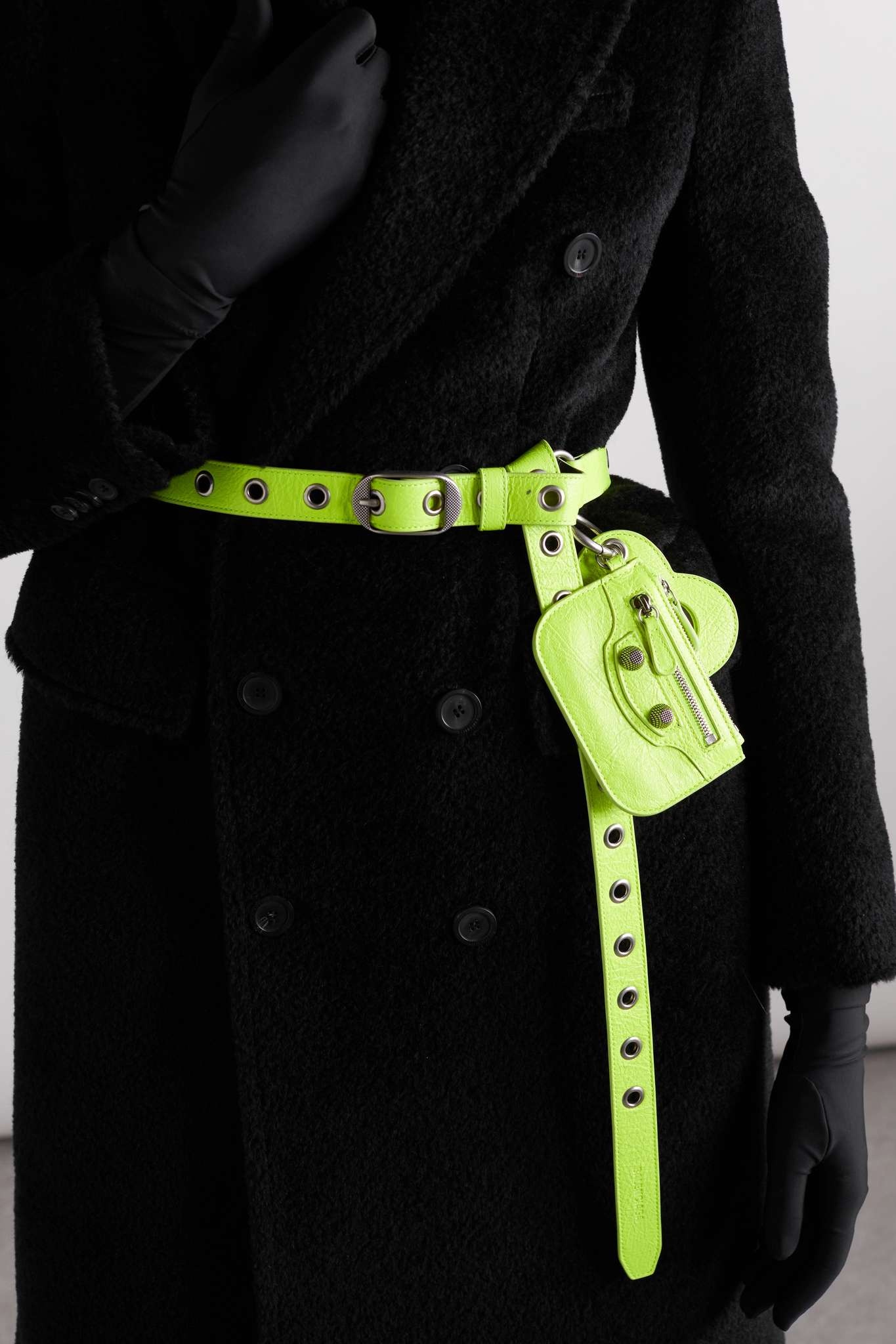 BALENCIAGA Le Cagole embellished crinkled-leather belt