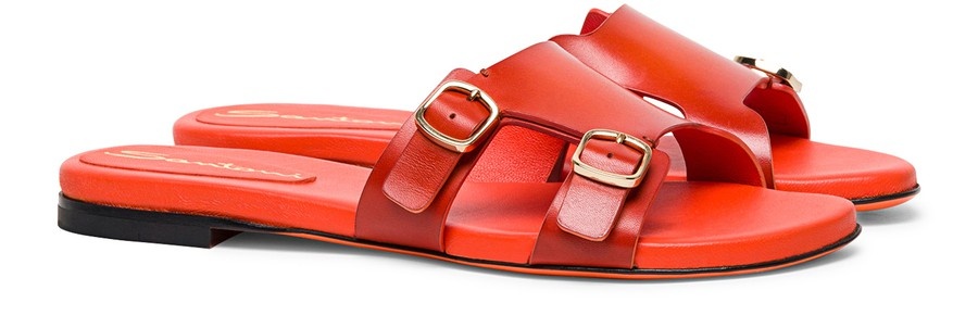 Leather double-buckle sandals - 2