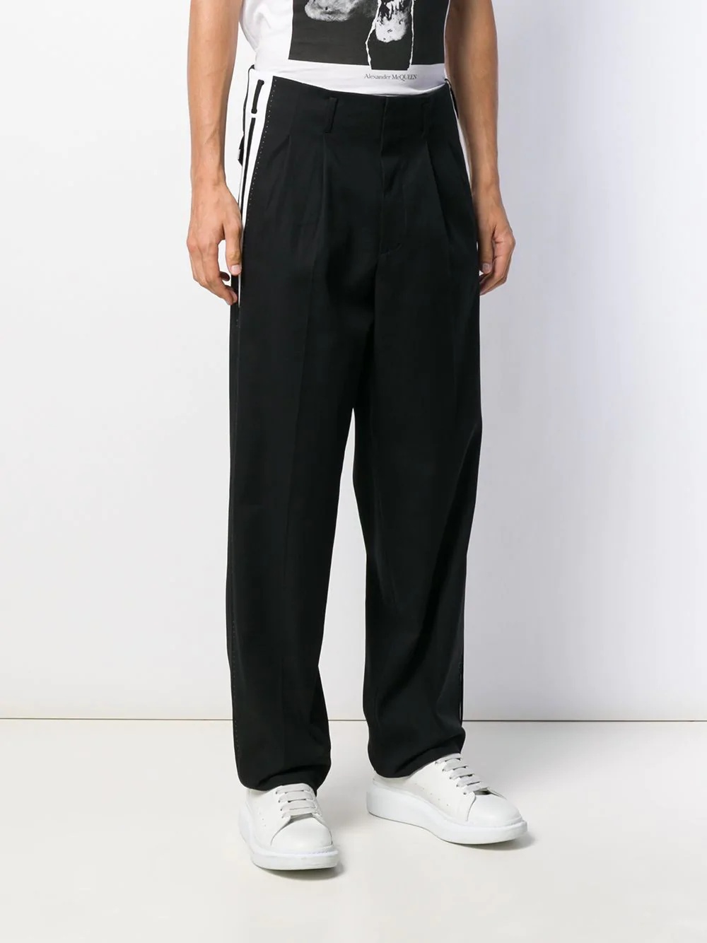 side band loose-fit trousers - 3