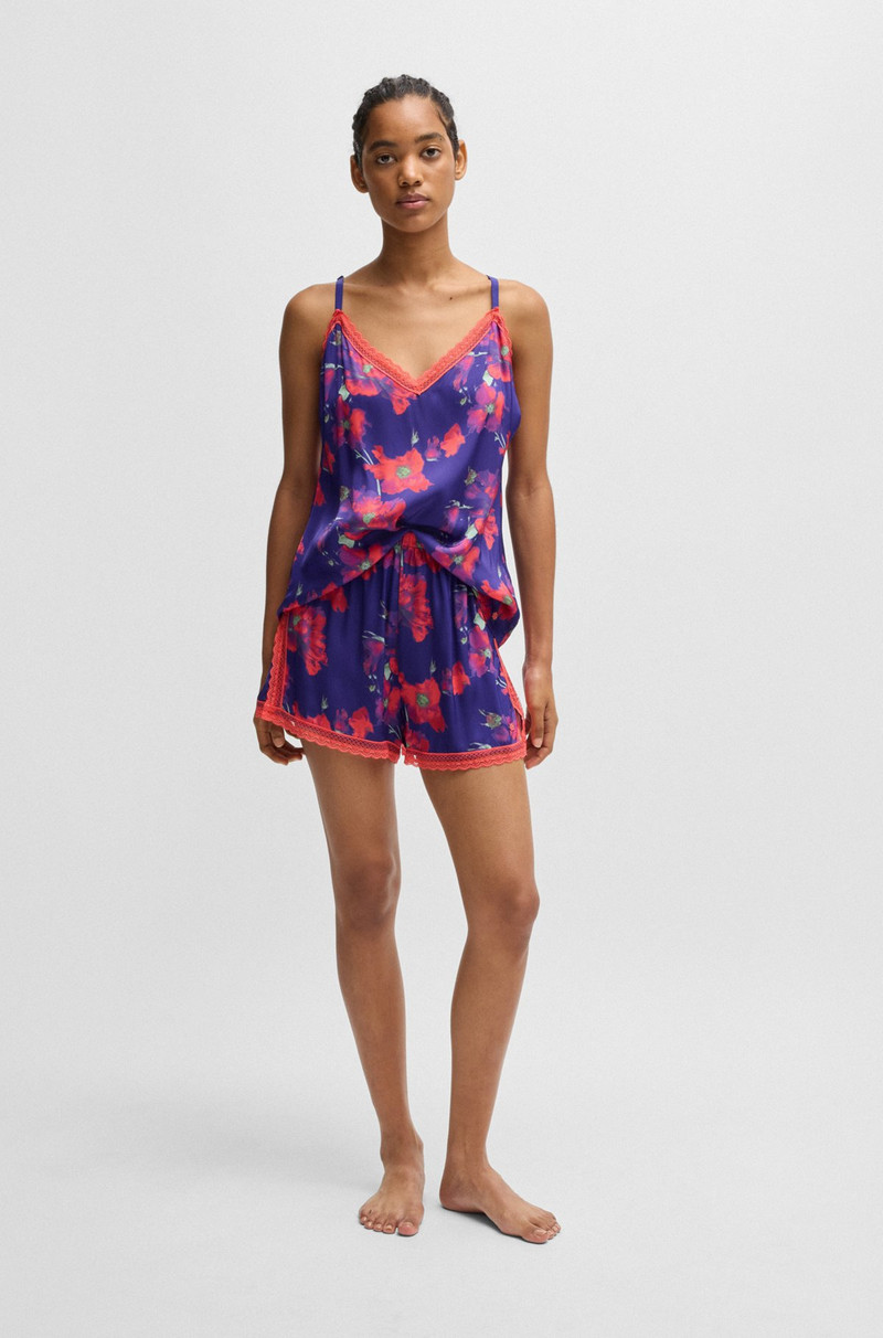 HUGO LACE-TRIM PAJAMA SHORTS IN SATIN outlook