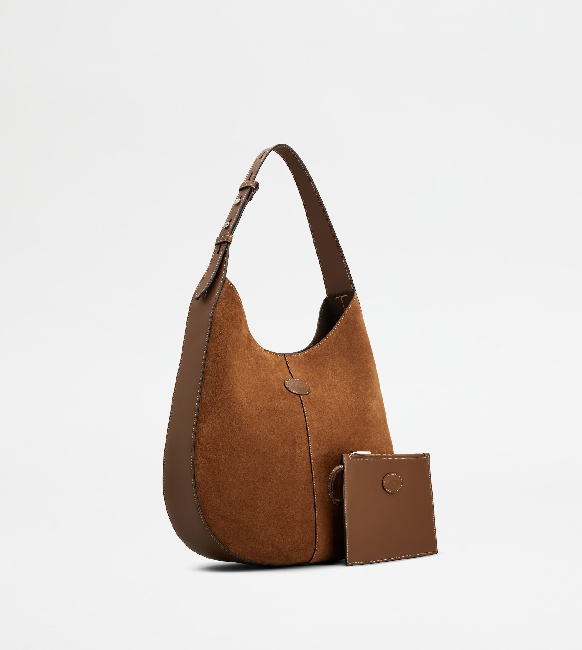 TOD'S DI BAG HOBO IN SUEDE SMALL - BROWN - 3