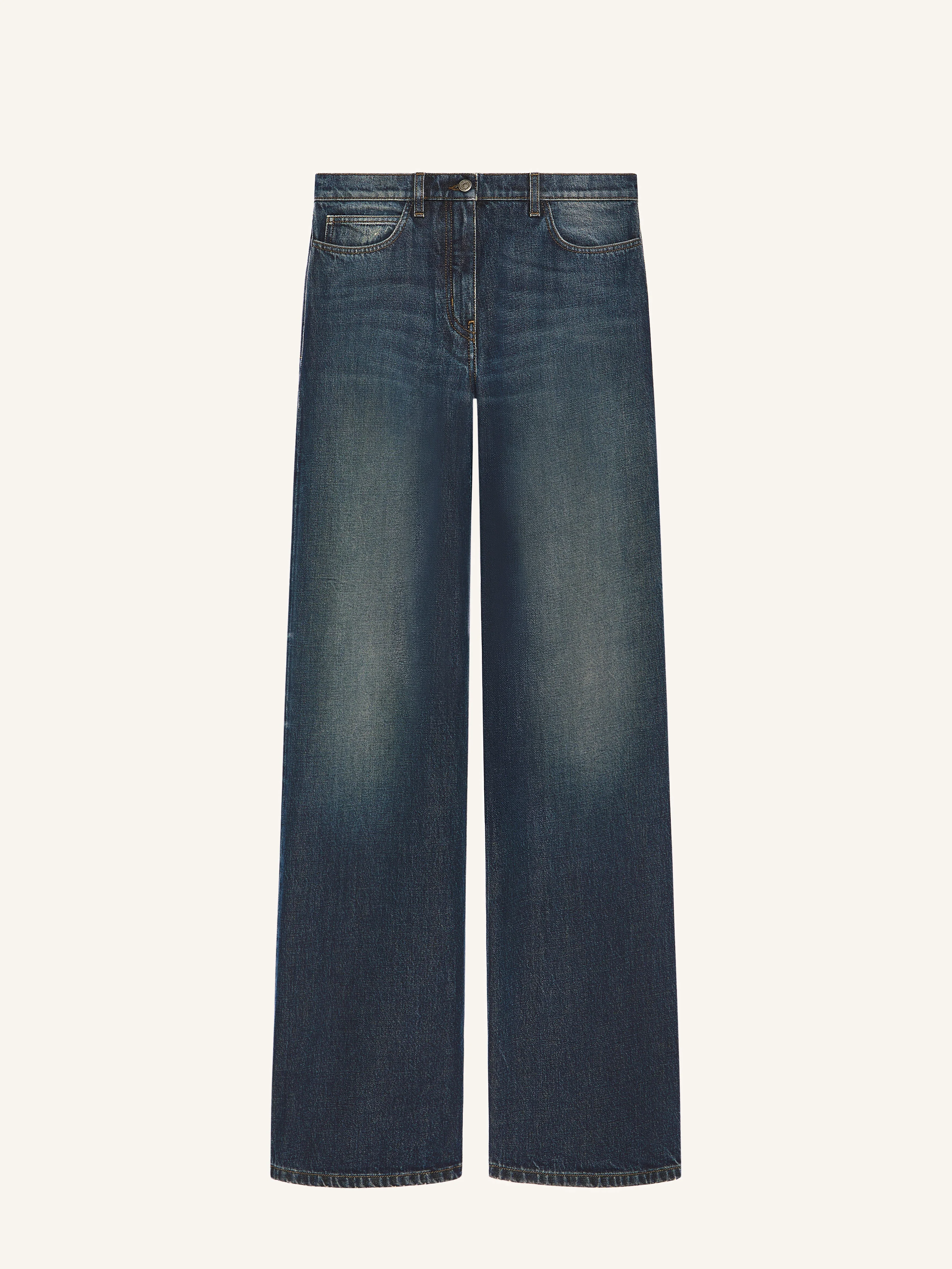 VINTAGE BLUE DENIM BAGGY PANTS - 1