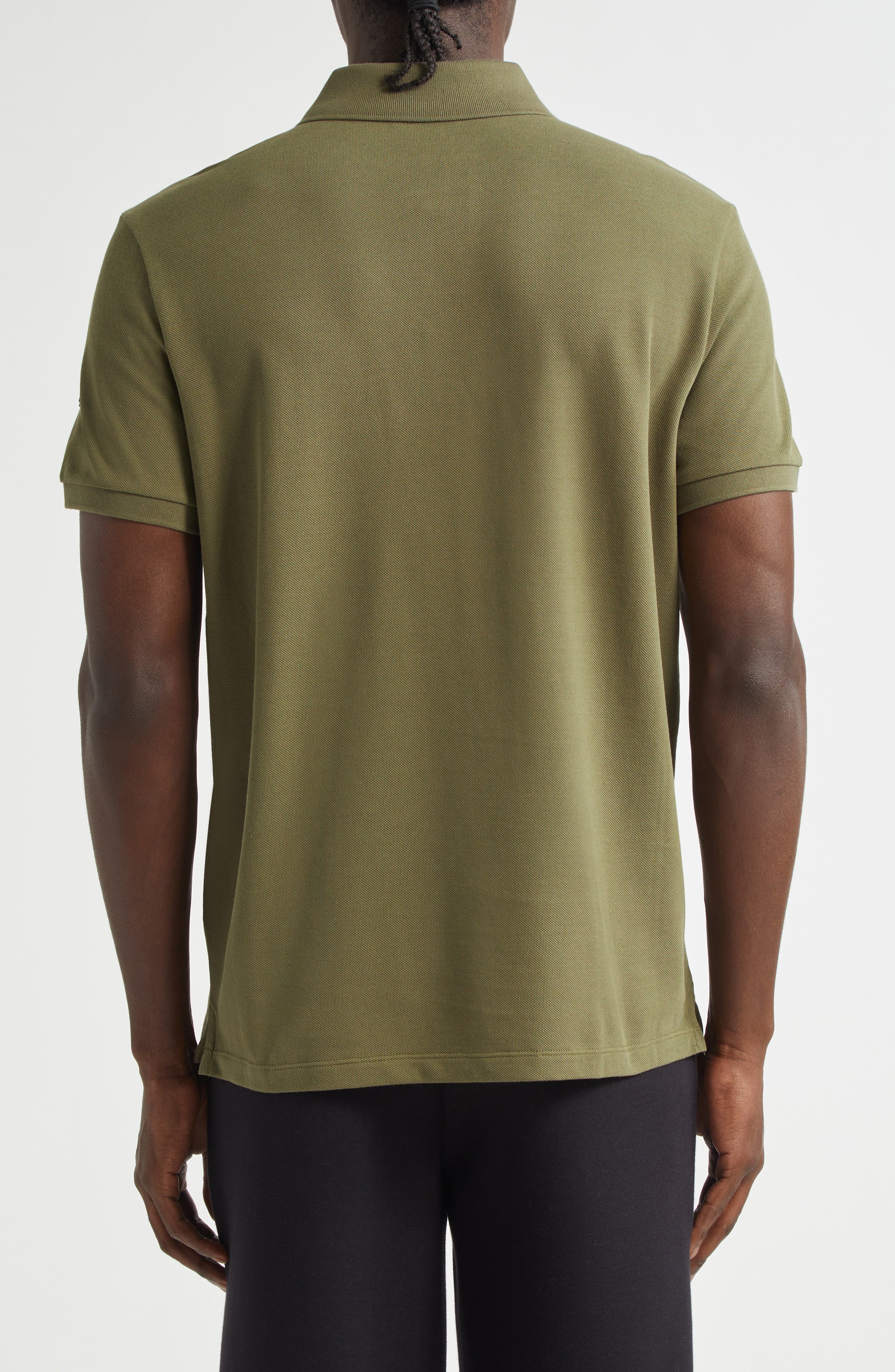 Moncler Logo Patch Cotton Piqué Polo in Smokey Olive at Nordstrom - 2