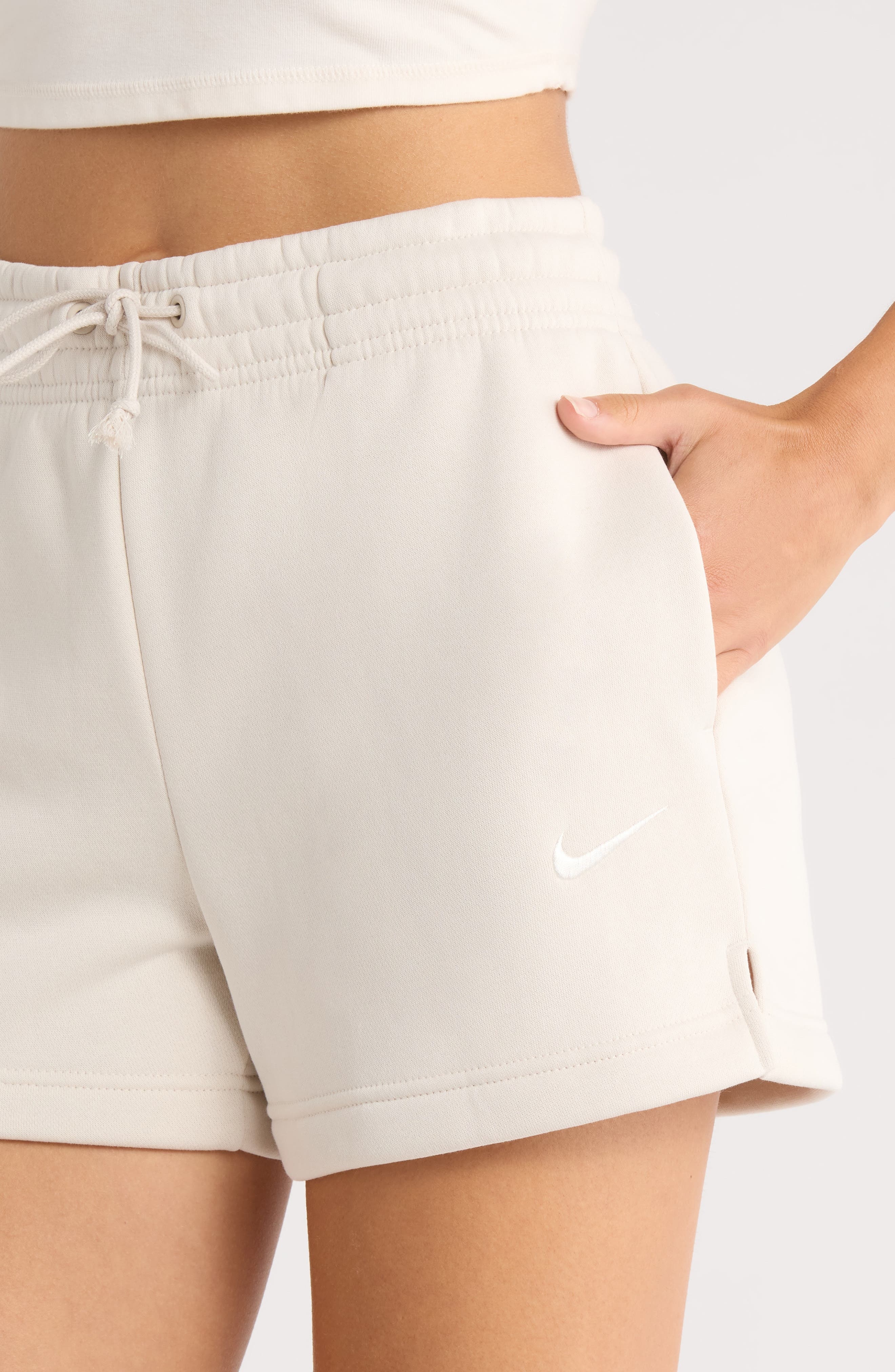 Nike Sportswear Phoenix Fleece Mid-Rise 4-Inch Shorts in 104 Ltowbr/sail at Nordstrom - 4