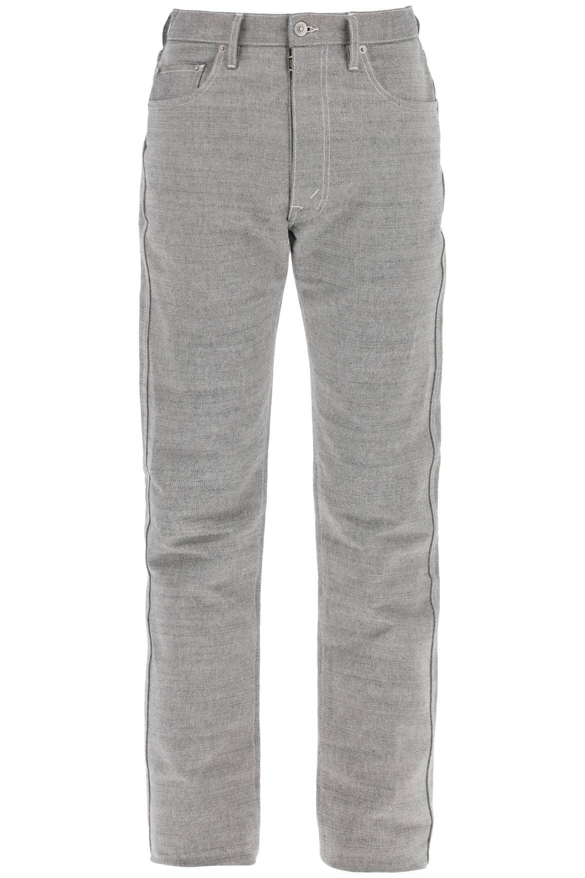 FIVE-POCKET TROUSERS IN MÉLANGE EFFECT CANVAS - 1