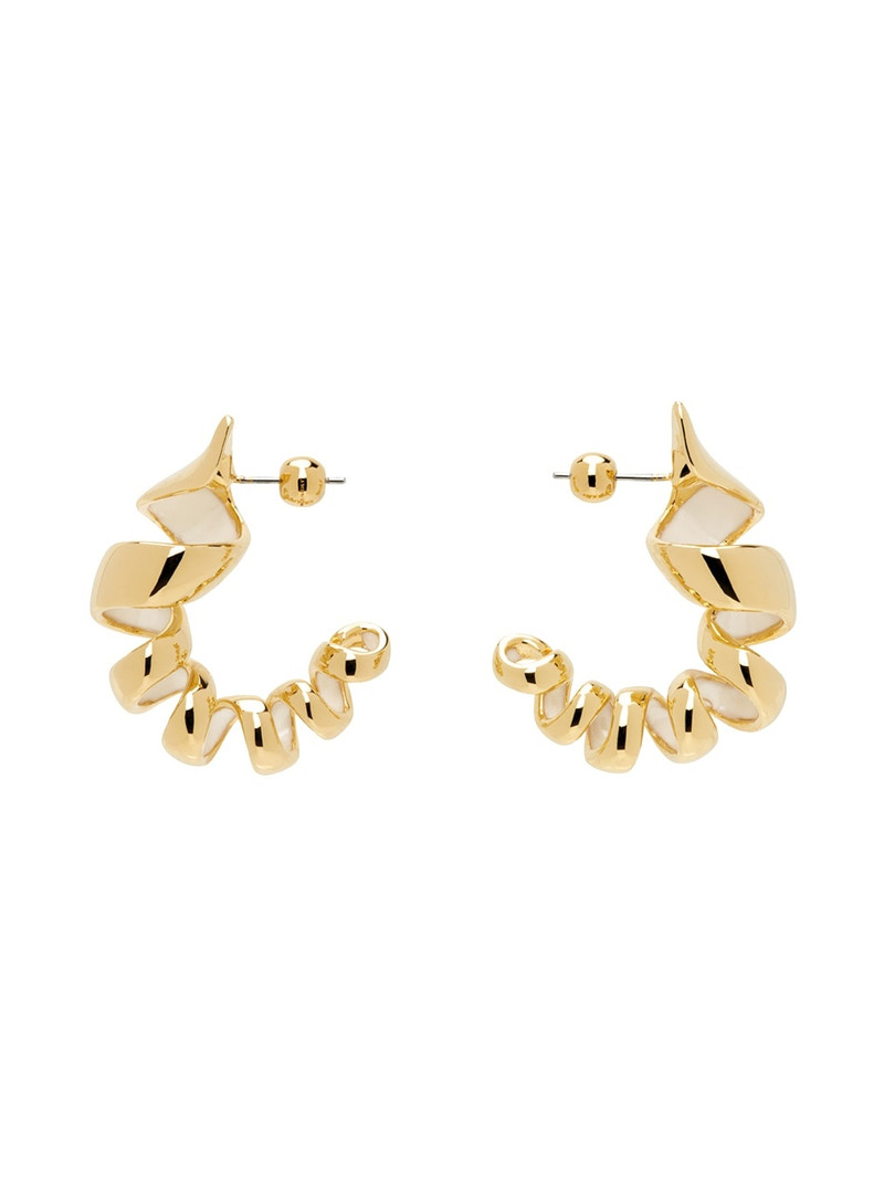 Gold Melodie Ribbon Hoop Earrings 1
