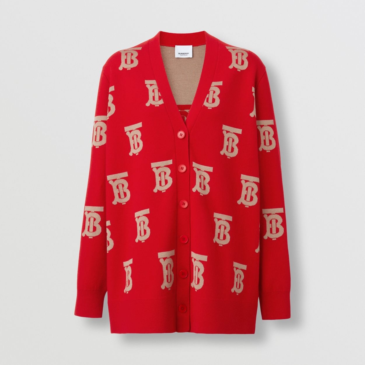 Monogram Wool Silk Blend Oversized Cardigan - 1