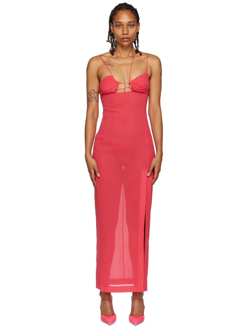 Pink Asymmetric Maxi Dress 1