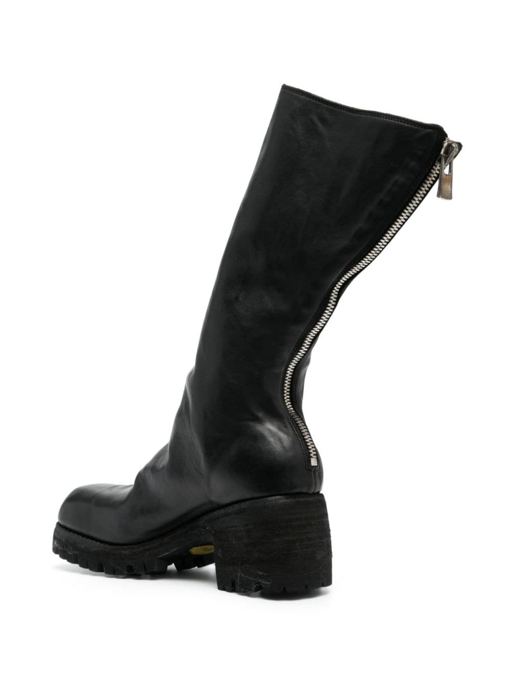 rear zip-fastening leather boots - 3