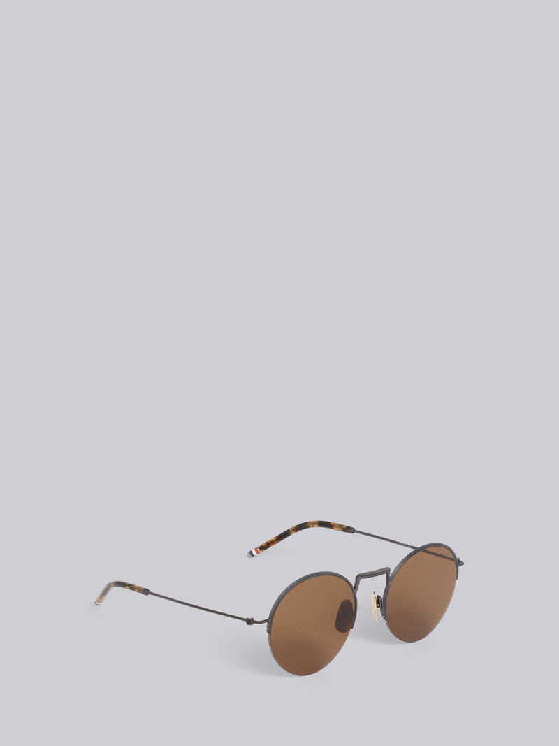 TB118 - Black Iron Hingeless Round Sunglasses 4