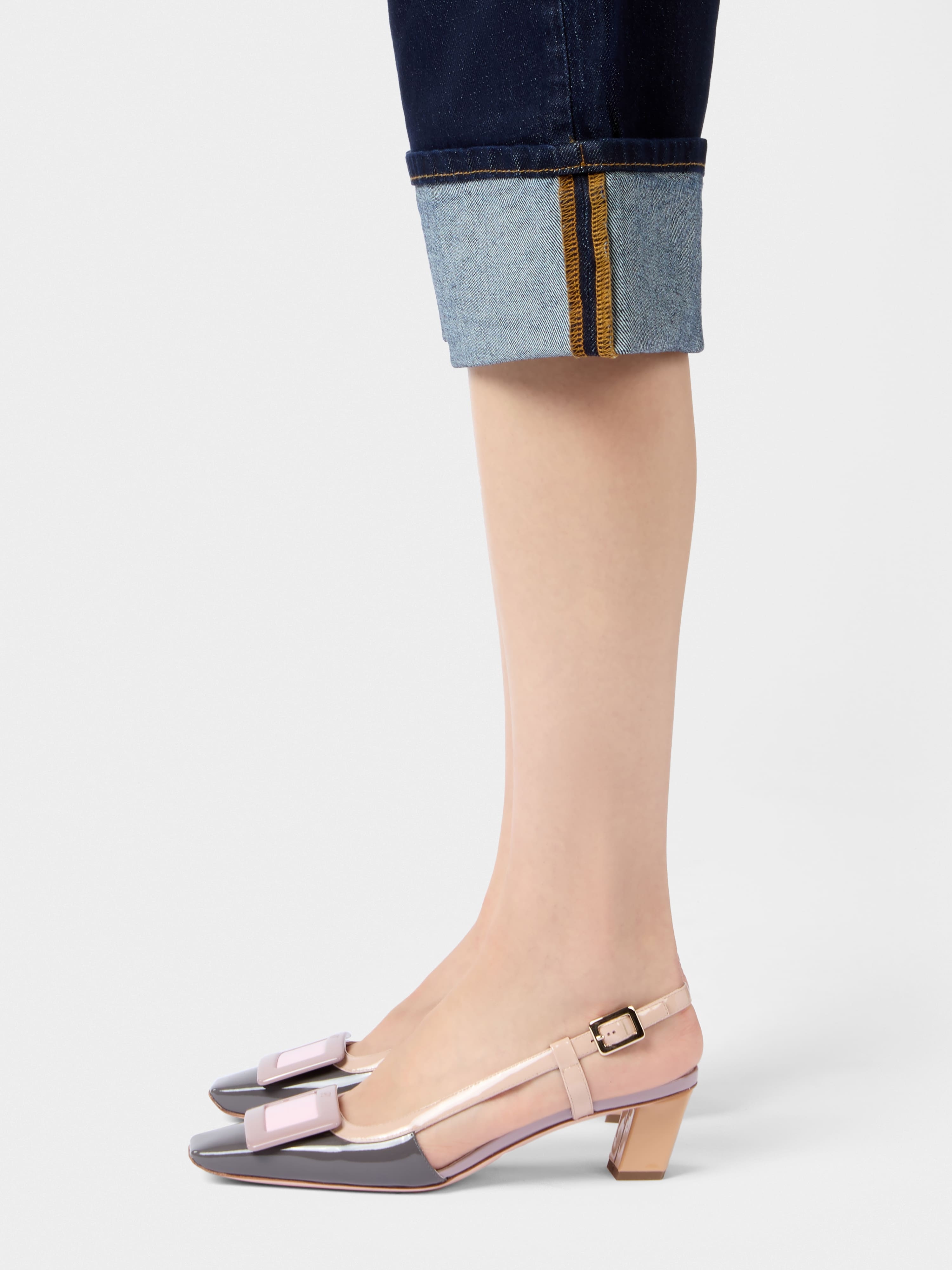 Belle Vivier Covered Buckle Slingback Pumps in Patent Leather - 8