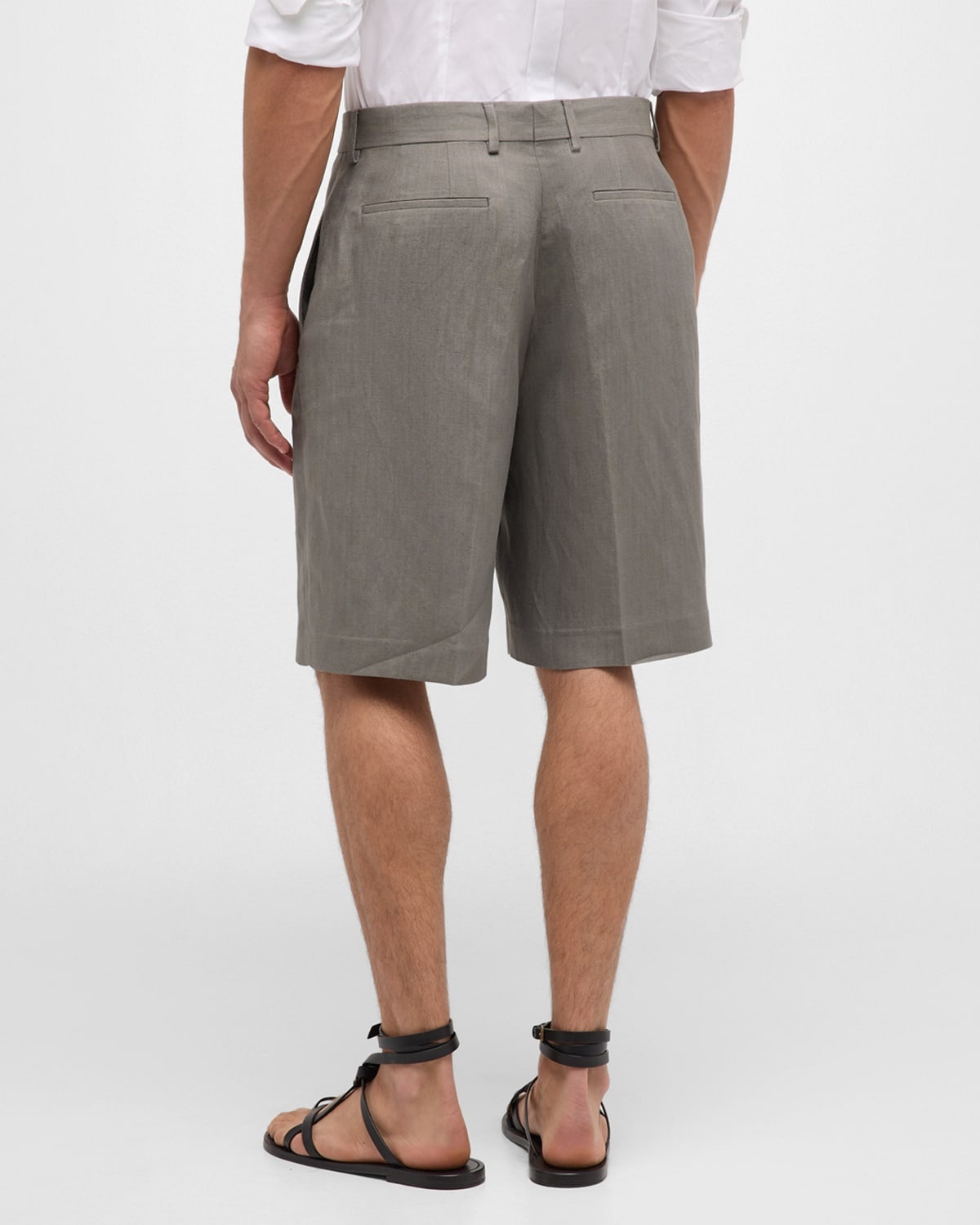 Men's Linen-Blend Shorts - 4