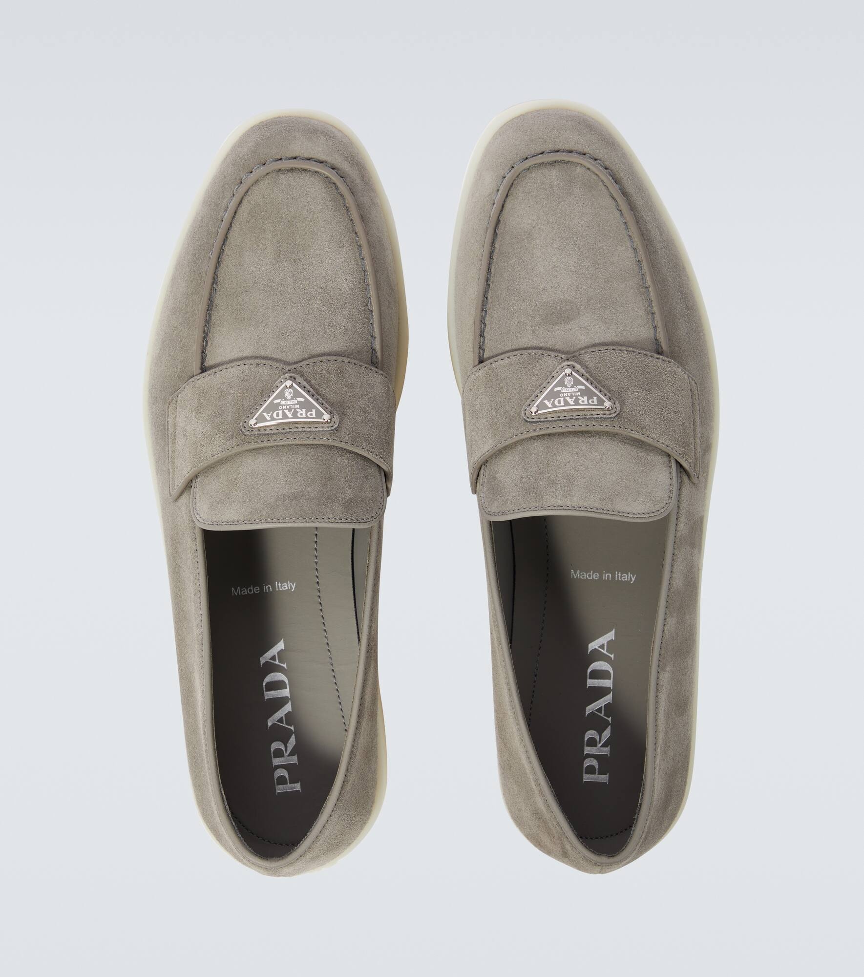 Logo suede loafers - 4