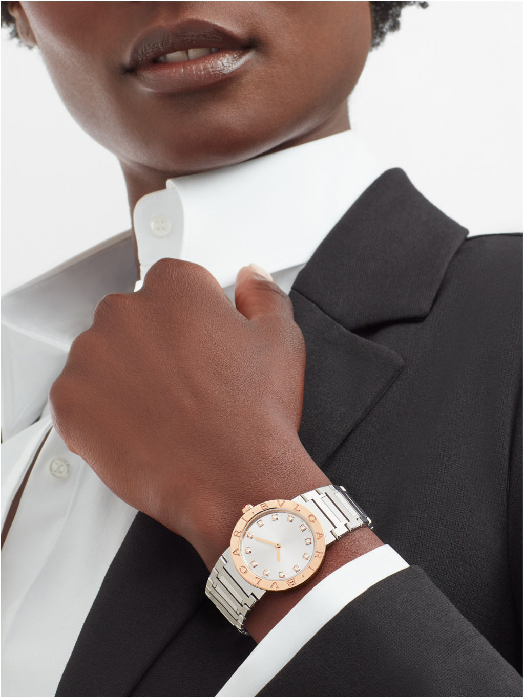 BBL33C6SP12 BVLGARI BVLGARI 18ct rose-gold, stainless steel and 0.21ct diamond watch - 2