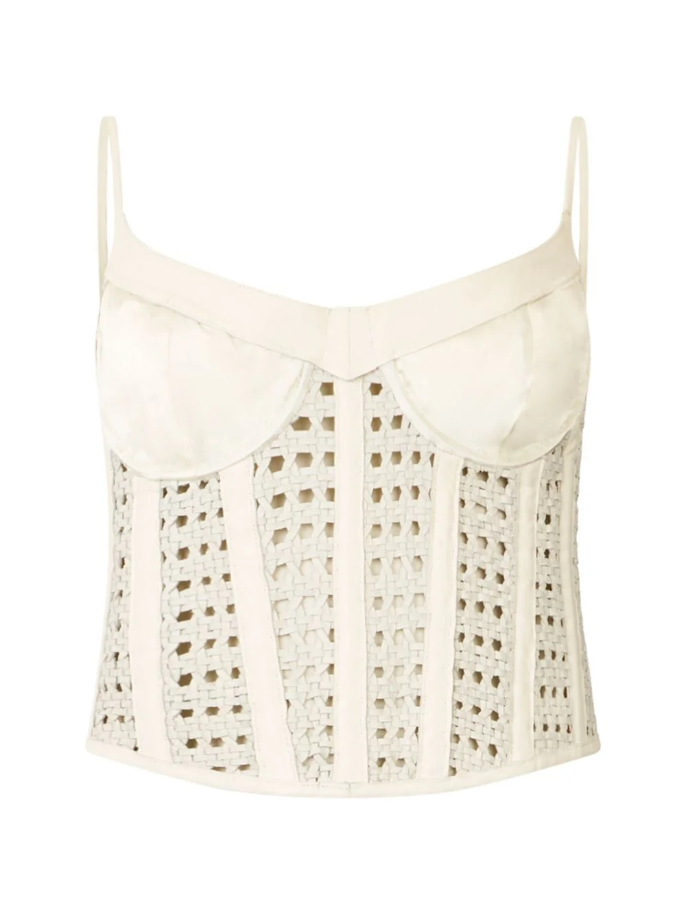 woven leather bustier - 1