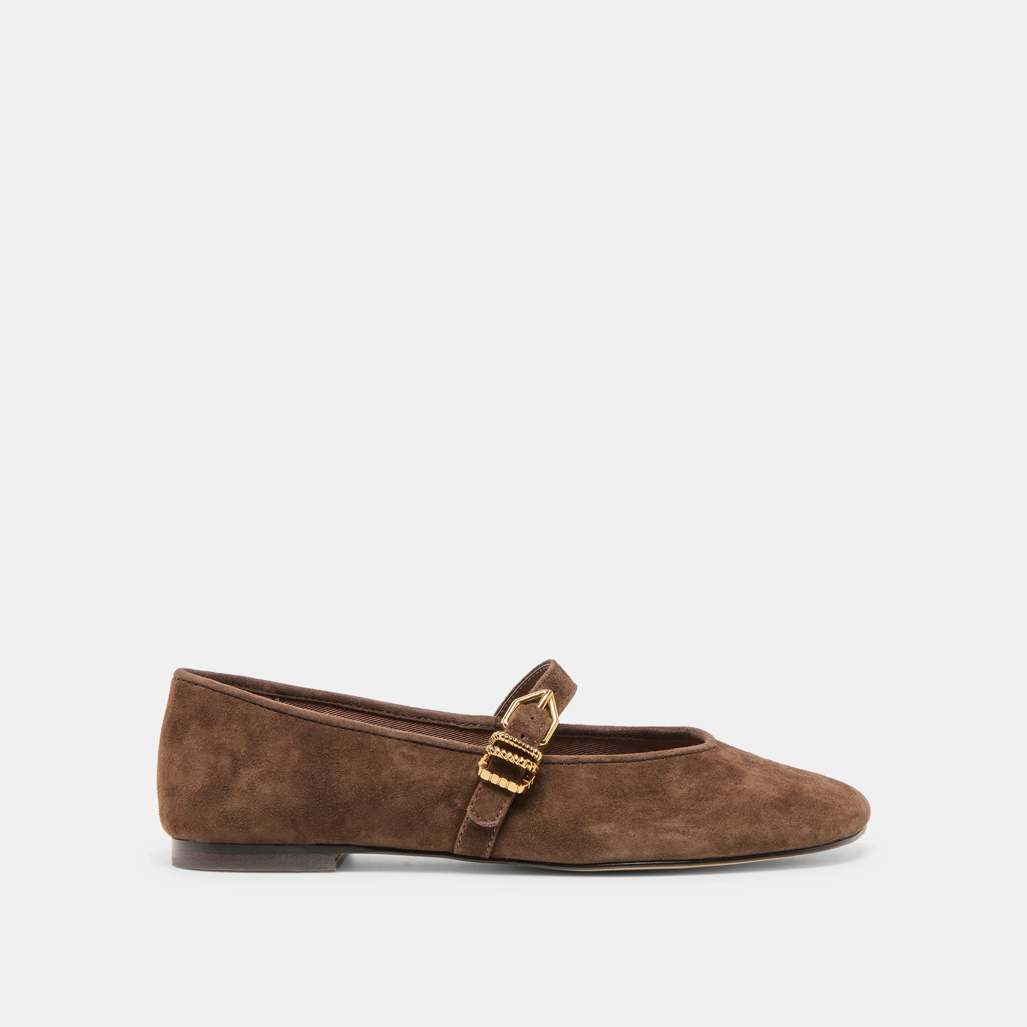 ALIZZA BALLET FLATS DK BROWN SUEDE - 1