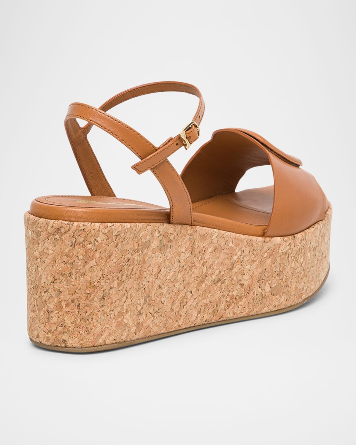 Marta Leather Buckle Wedge Sandals - 3