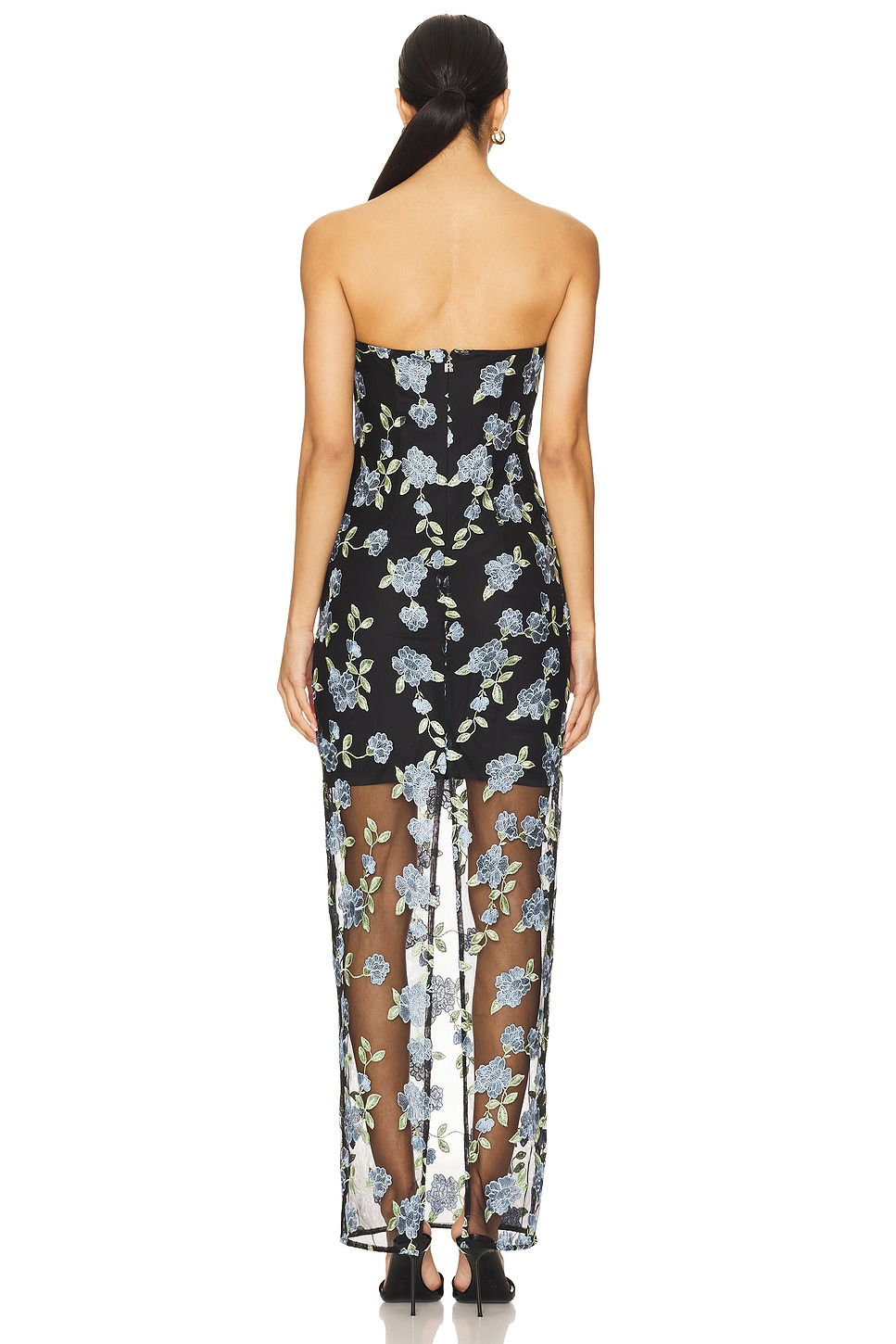 Flower Mesh Tube Dress - 3