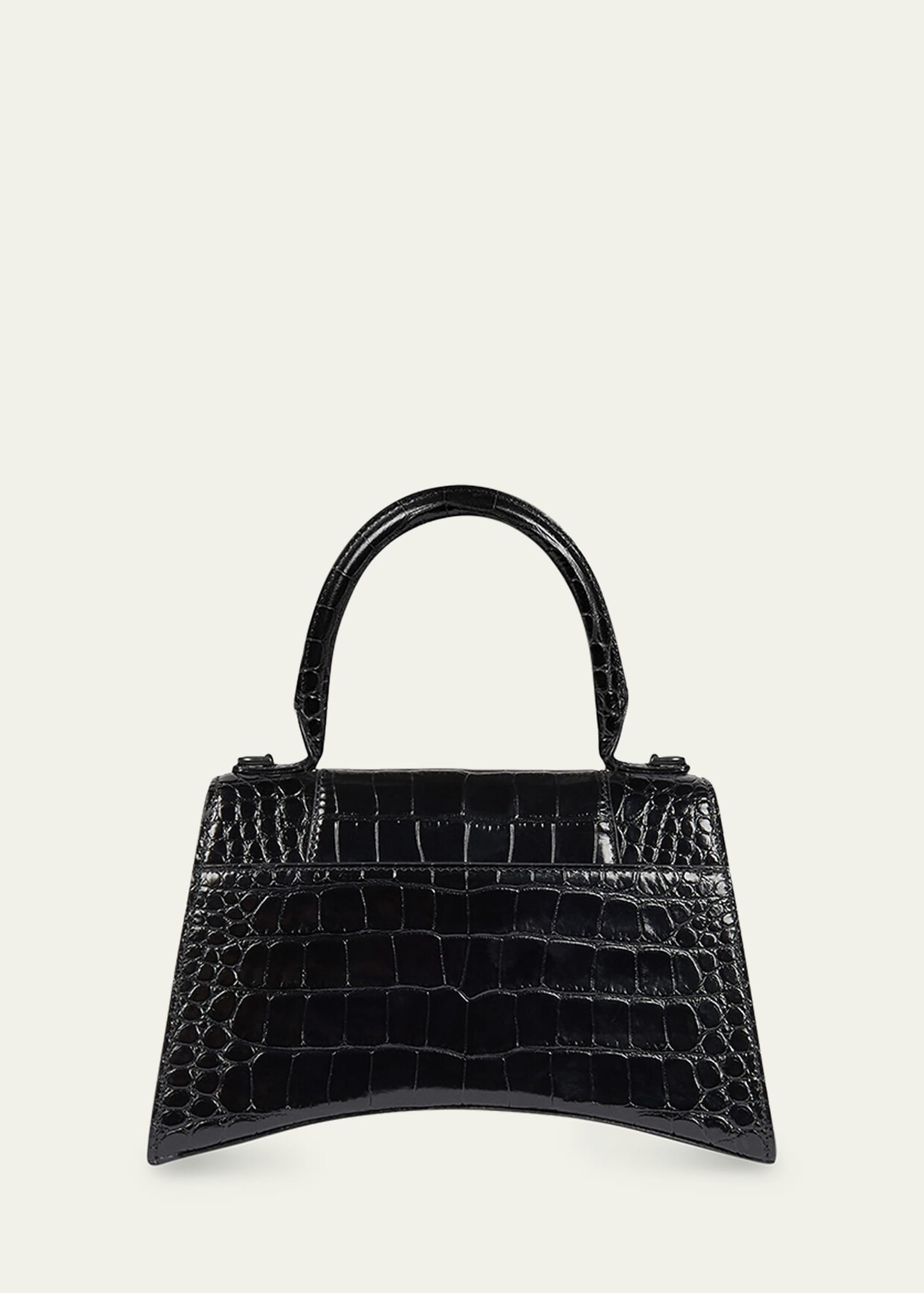 Hourglass XS Crocodile-Embossed Top Handle Bag - 2