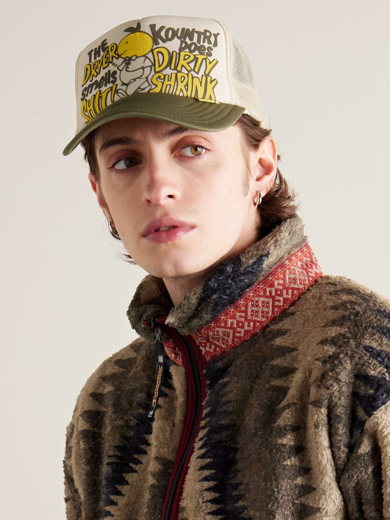 Dirty Shrink Printed Colour-Block Scuba and Mesh Trucker Cap - 2