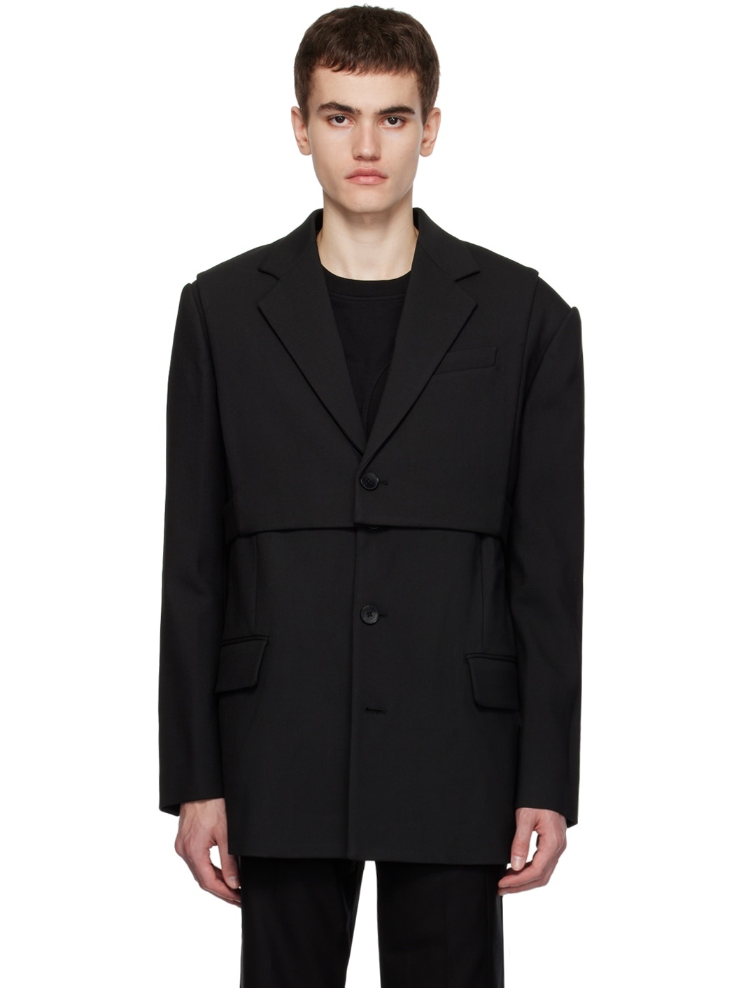 Black 2-In-1 Blazer & Vest Set - 1