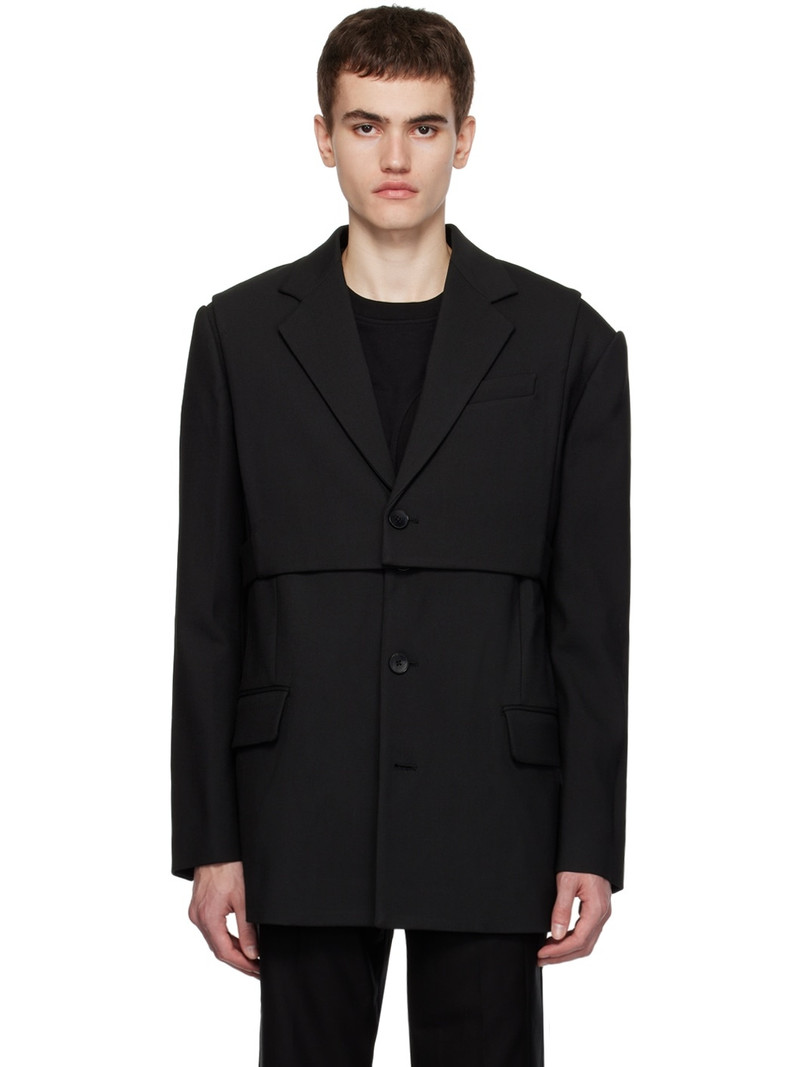 Black 2-In-1 Blazer & Vest Set 1