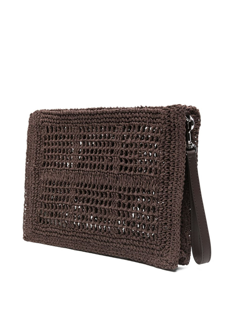 Ella hand-crocheted logo-detail clutch bag 3
