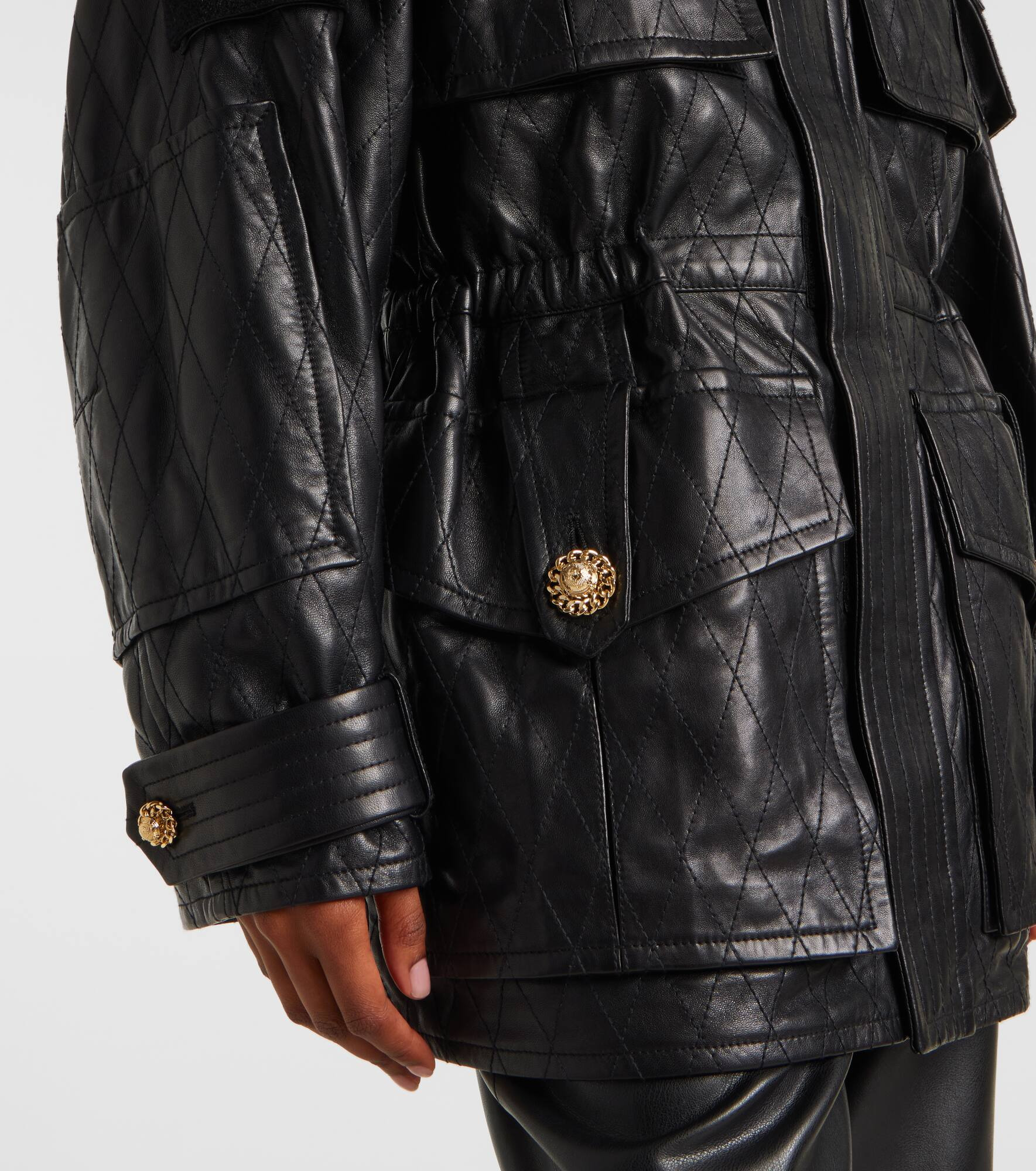 Leather parka jacket - 5