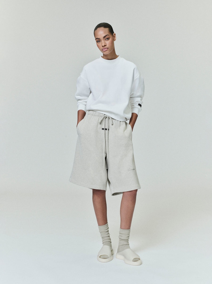 Relaxed Fleece Sweatshort With Piping - 2