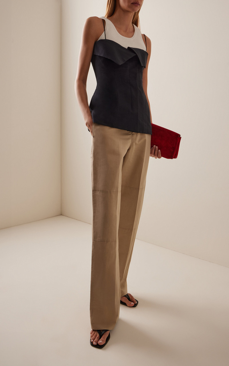 FFORME Nahla Utility Cotton Silk Trousers off-white outlook