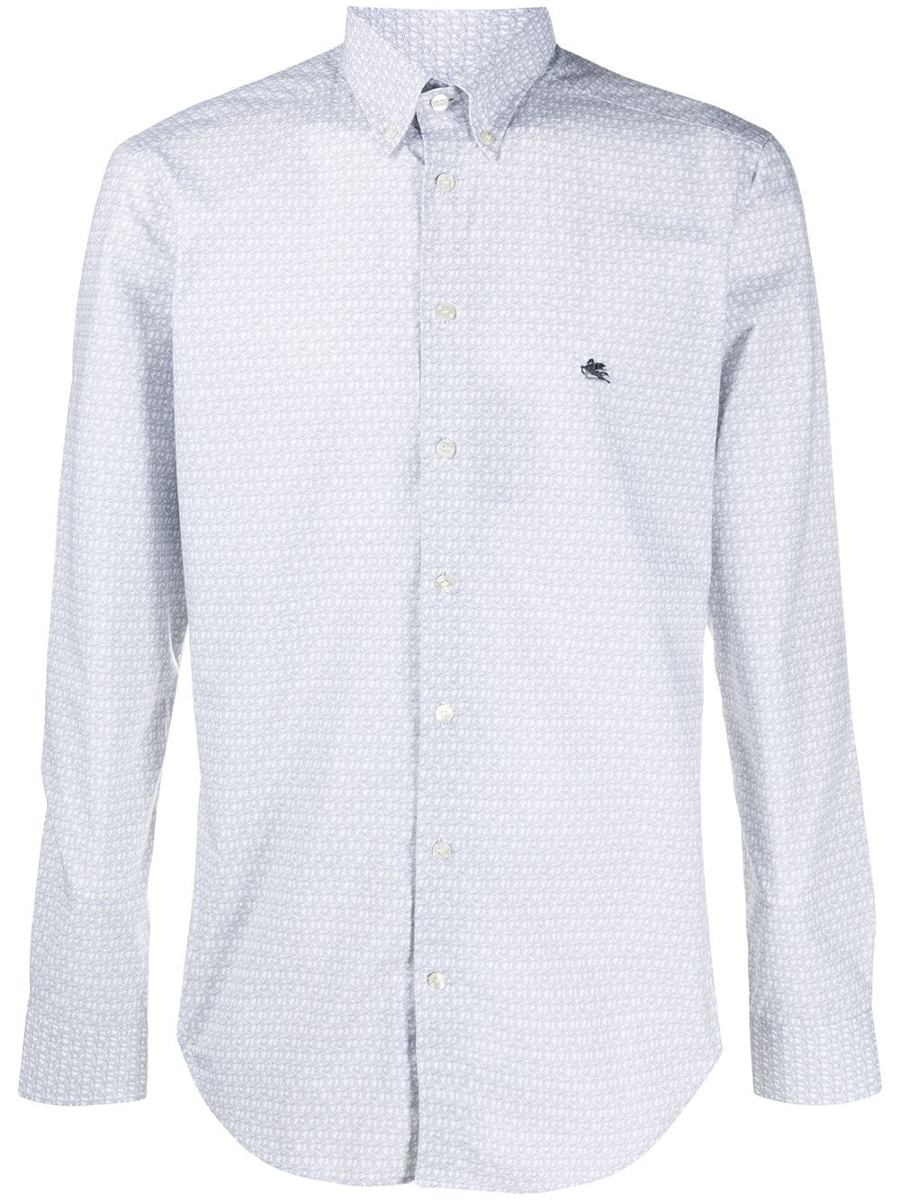 embroidered logo  button-down shirt  - 1