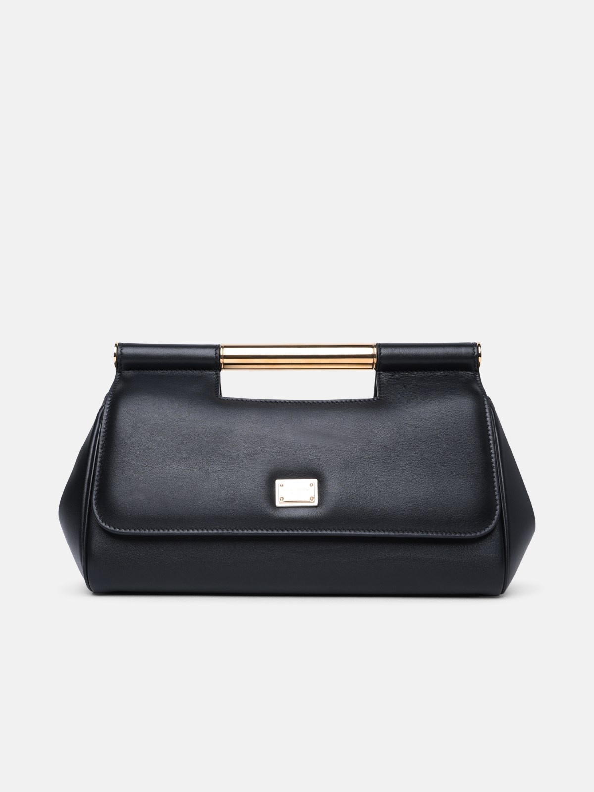 LARGE 'SICILY' BLACK LEATHER CLUTCH - 1