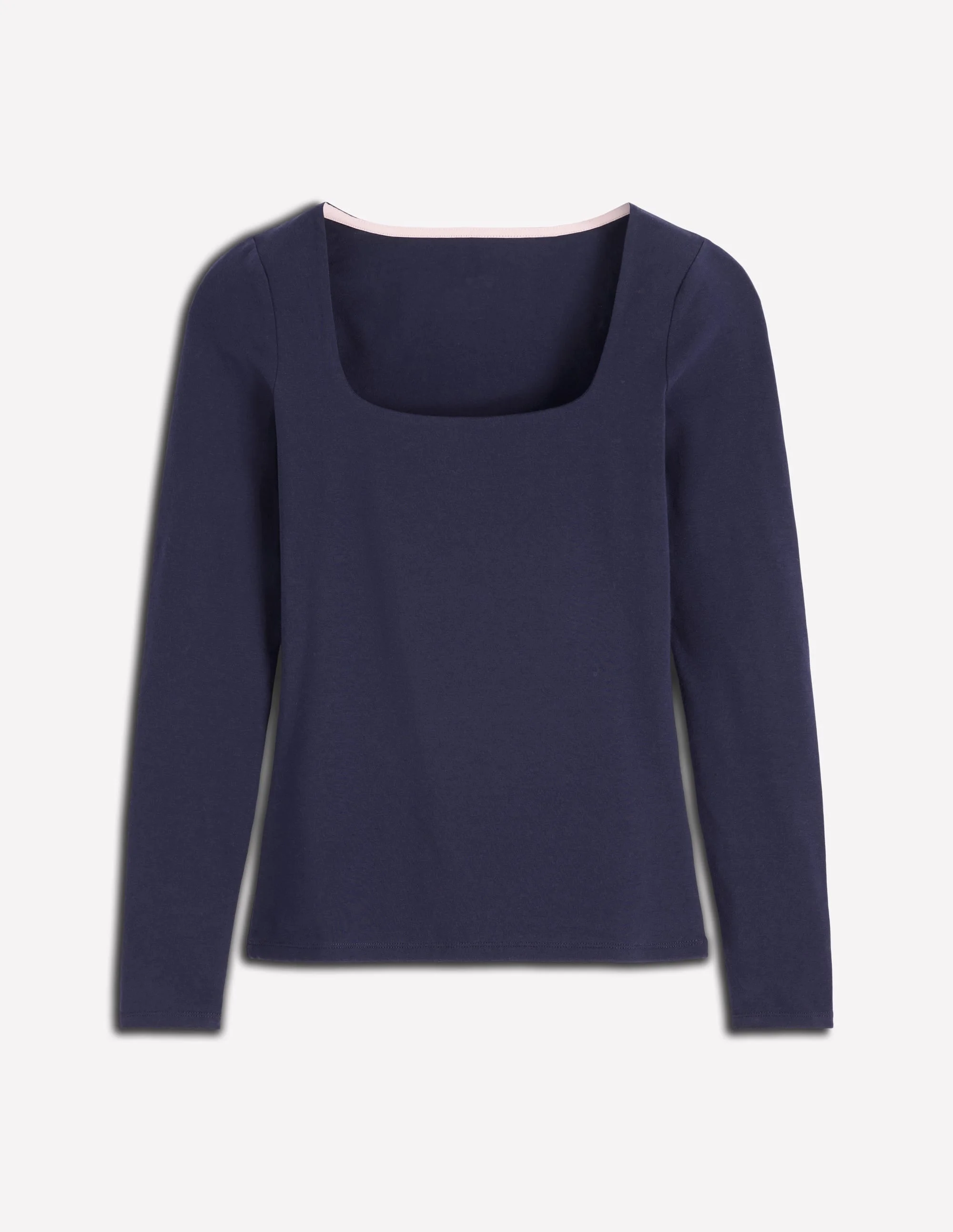 Double Layer Square Neck Top-Navy - 1