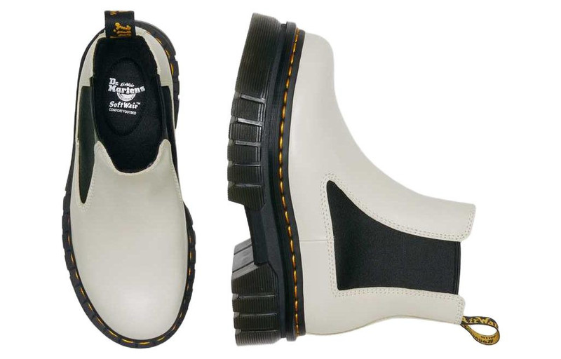 Dr. Martens (WMNS) Dr. Martens Audrick Nappa Leather Platform Chelsea Boots 'Cobblestone Grey' 27148055 outlook