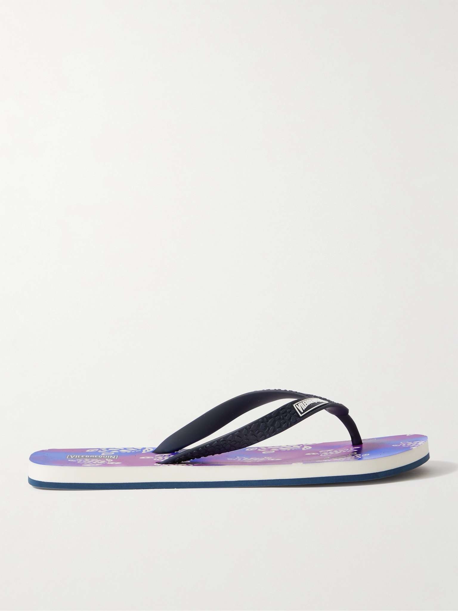 Printed Rubber Flip Flops - 1