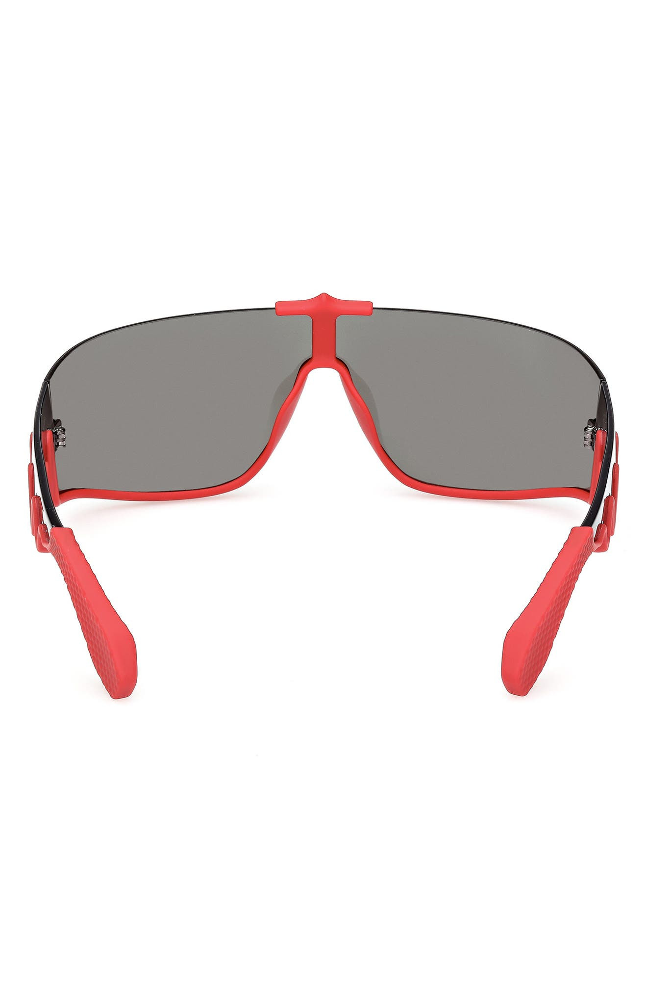 Christian Louboutin 141mm Loubishark Square Shield Sunglasses in Red/Smoke Grey at Nordstrom - 3
