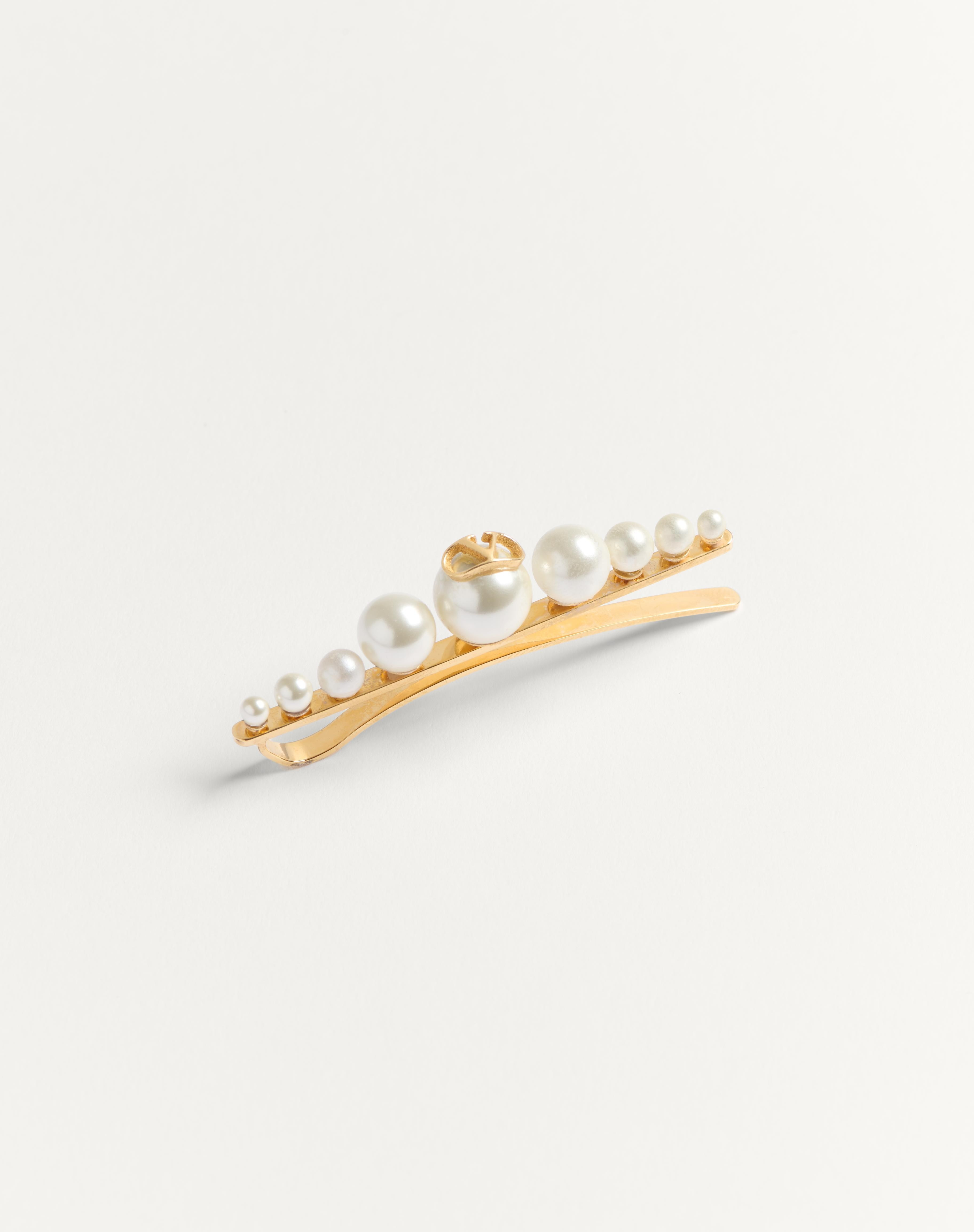 VLOGO SIGNATURE METAL AND PEARL TIE CLIP - 2
