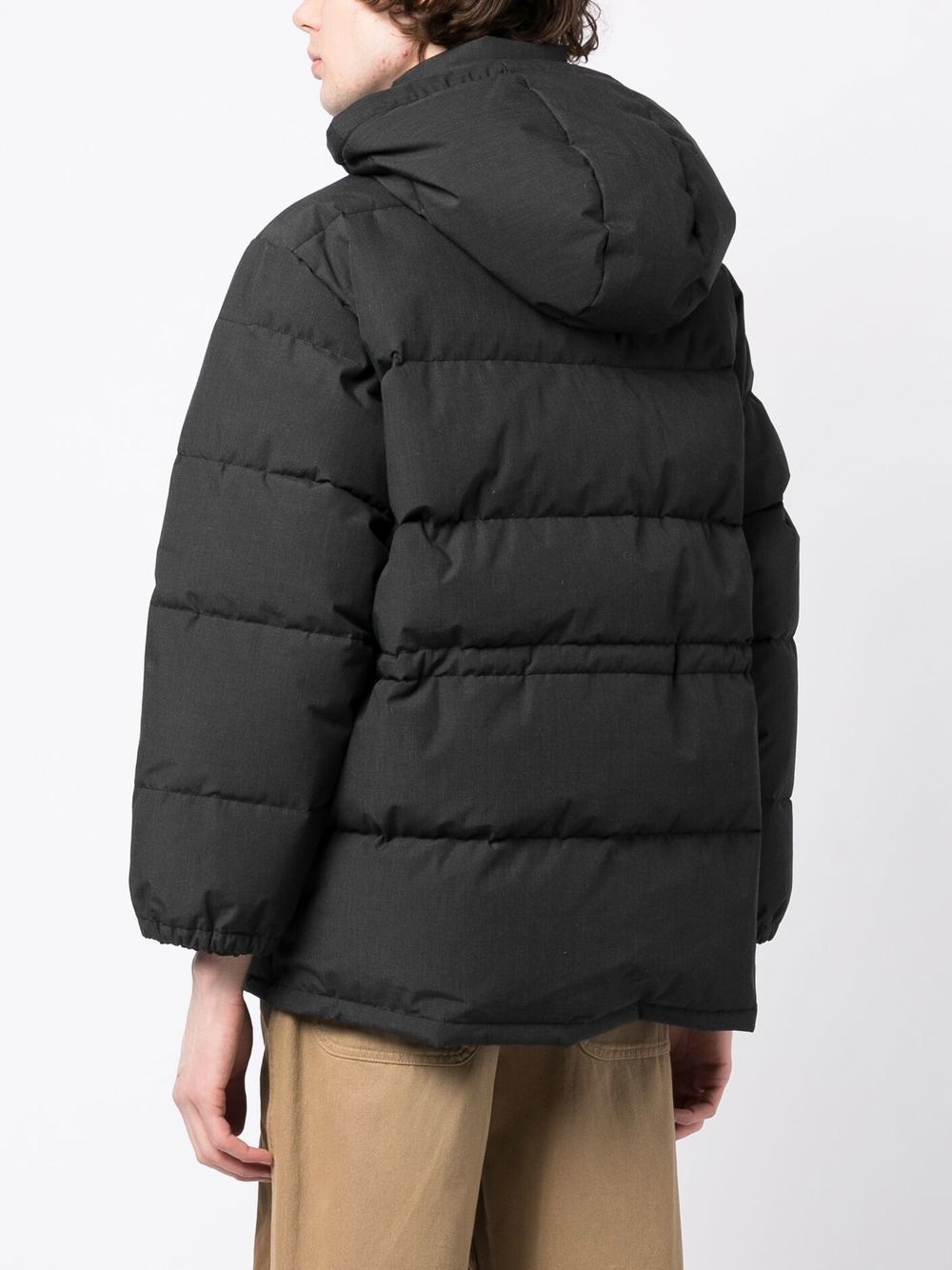 drawstring-fastened padded jacket - 4